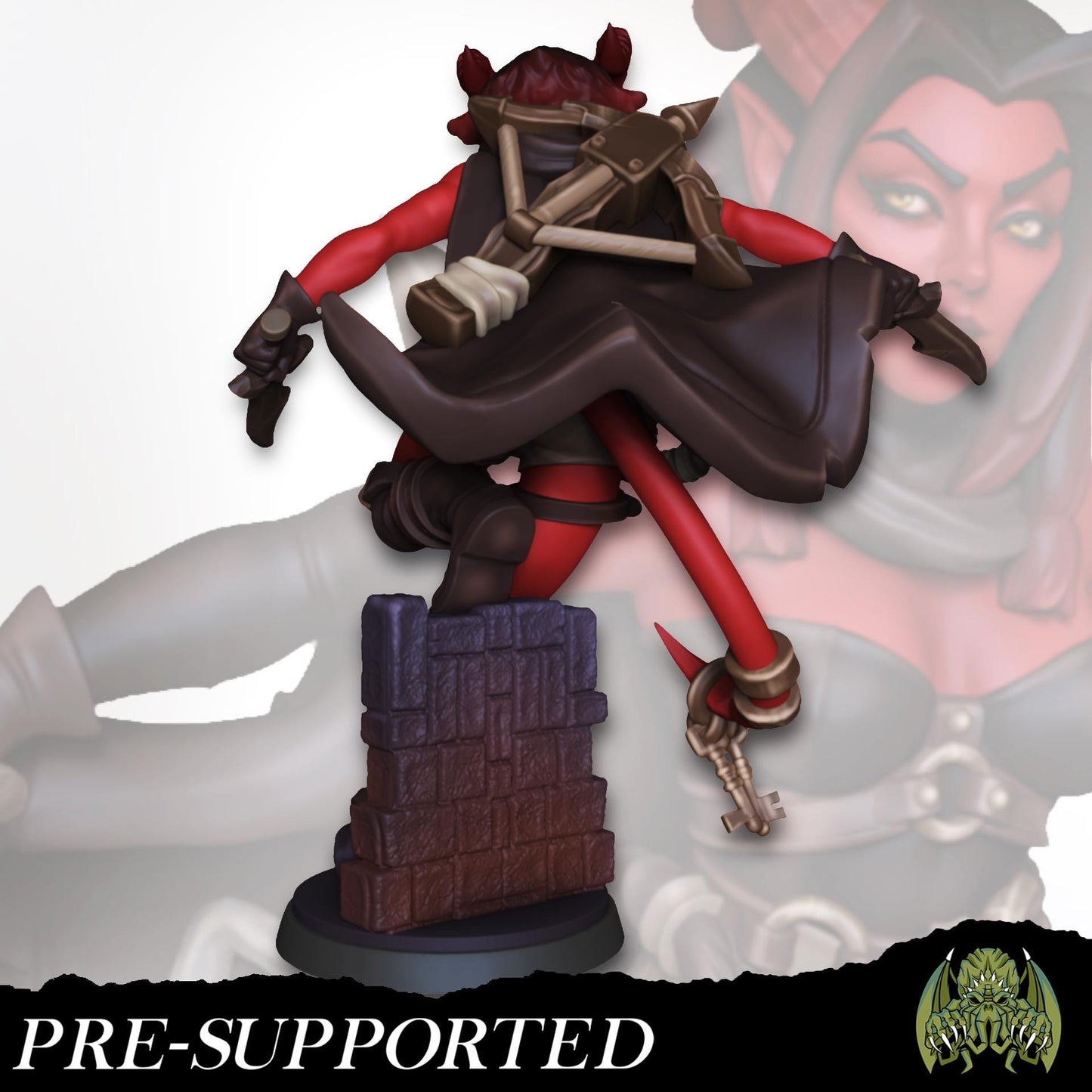 Nebis the Tiefling Rogue Miniature (w/NSFW variation) - Miniatures of Madness - 28mm / 32mm / 36mm / Bust - Unpainted Miniature for TTRPGs