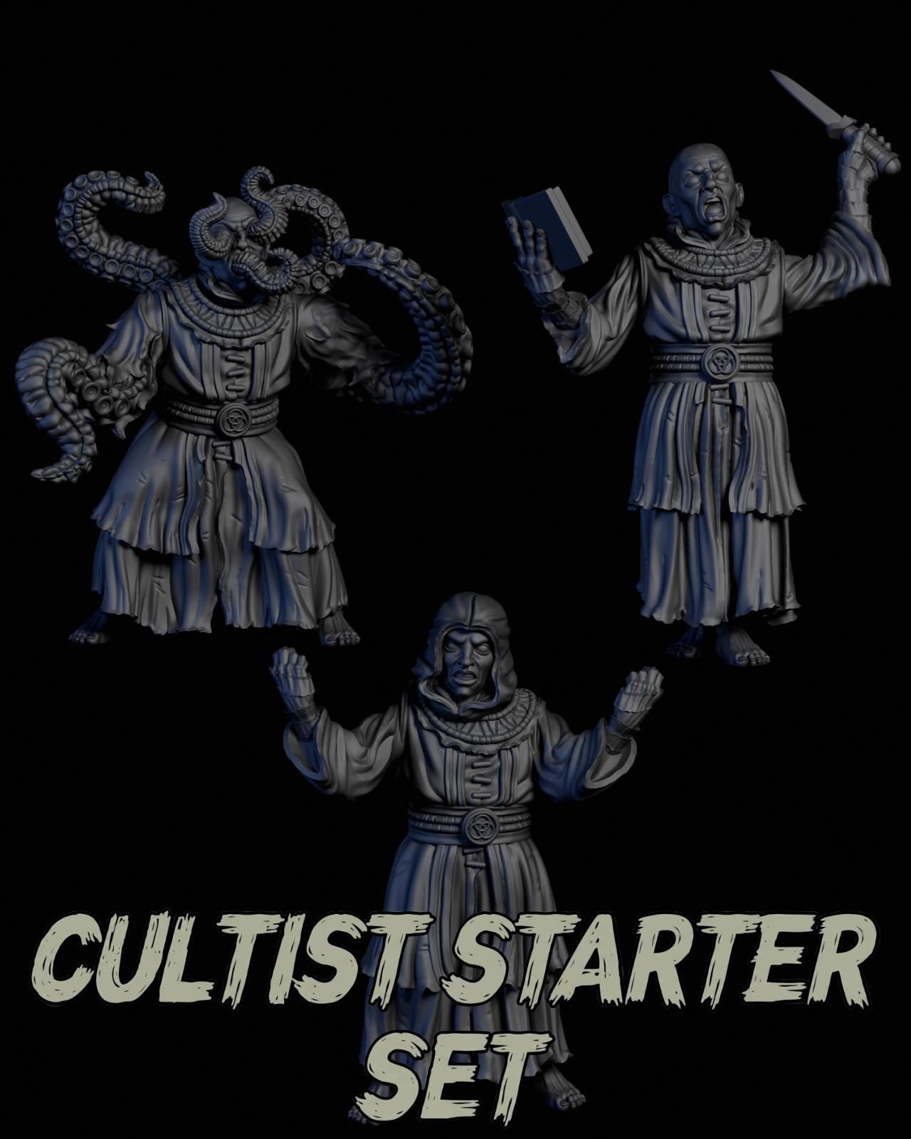 Cultist Assembly Kit Vol. 1 - 28mm / 32mm / 36mm - Adaevy Creations - Resin Printed Figures and Bits for TTRPGs, Painting, and Kitbashing