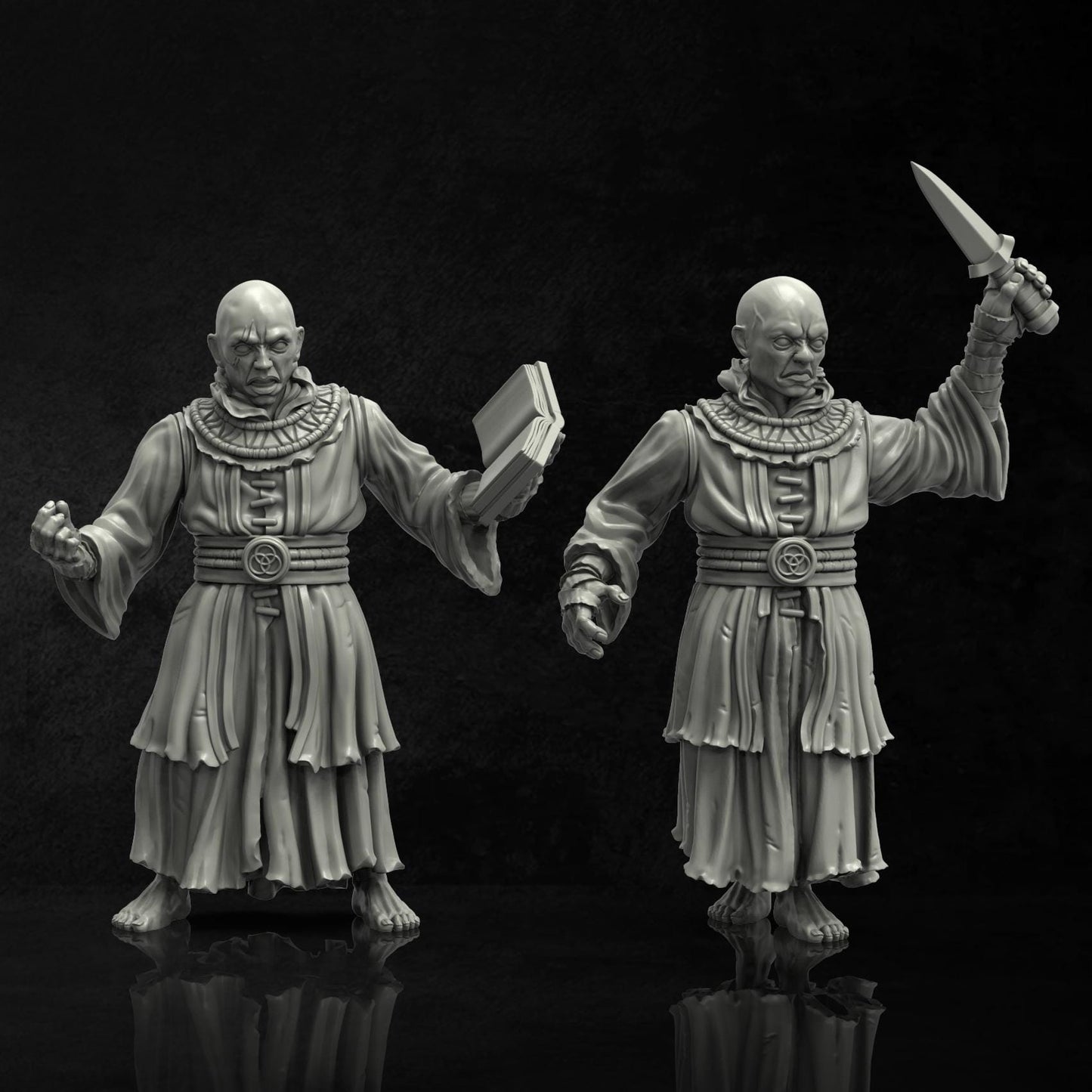 Cultist Assembly Kit Vol. 1 - 28mm / 32mm / 36mm - Adaevy Creations - Resin Printed Figures and Bits for TTRPGs, Painting, and Kitbashing