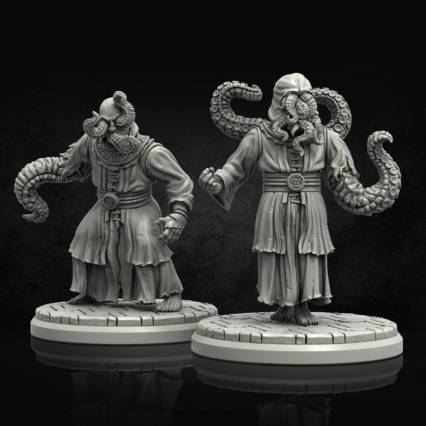 Cultist Assembly Kit Vol. 1 - 28mm / 32mm / 36mm - Adaevy Creations - Resin Printed Figures and Bits for TTRPGs, Painting, and Kitbashing