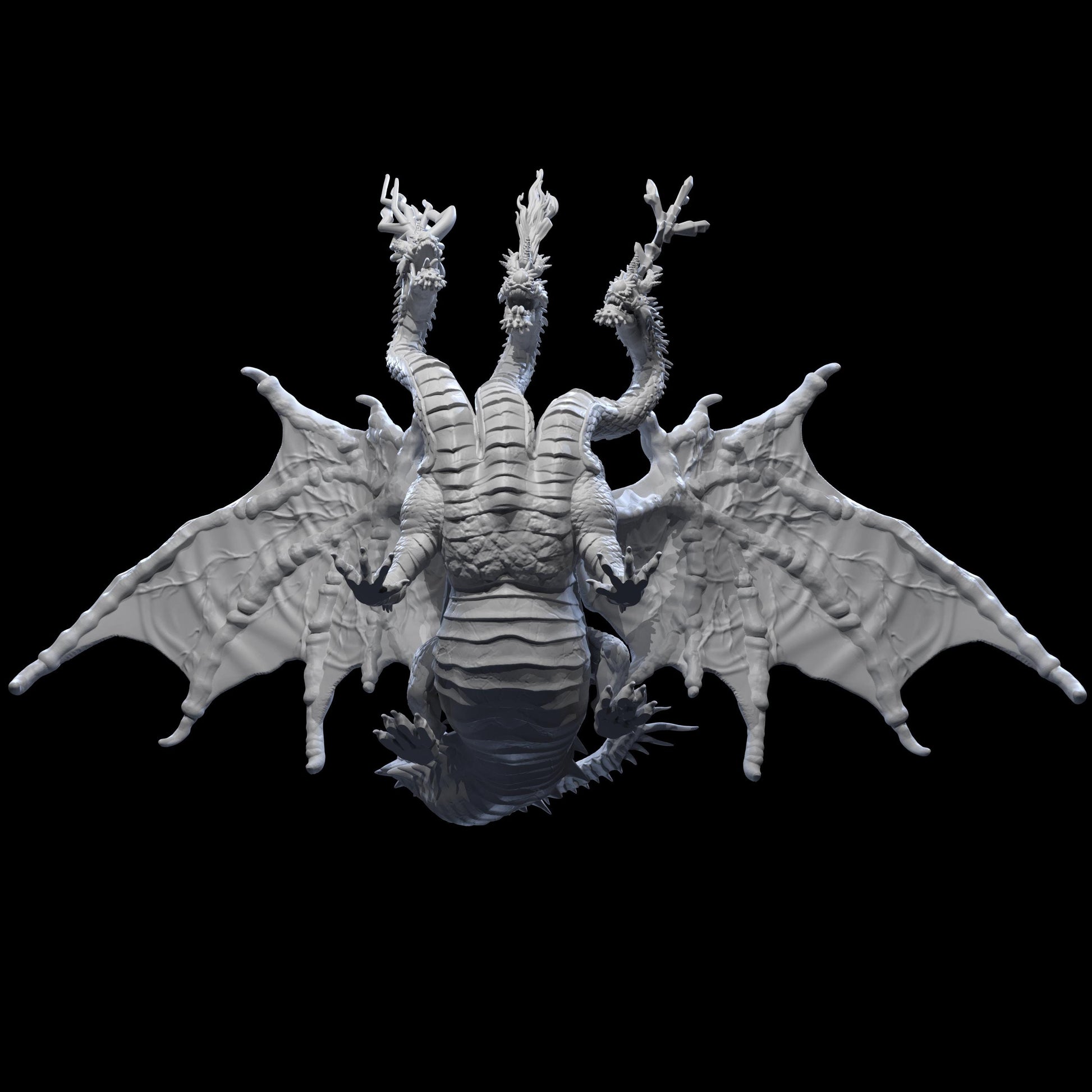 Giant Three-Headed Dragon - Irnkman's Minis - Unpainted Resin Printed Figure for TTRPGs and Board Games