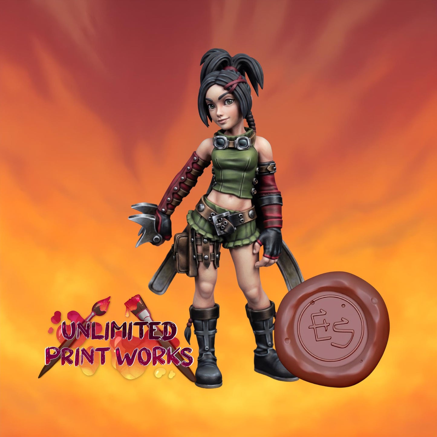 Thief Girl Miniature - 28mm / 32mm / 36mm / 75mm - Ethan Savage Studios - Unpainted Resin Printed Figure for TTRPGs, and Board Games