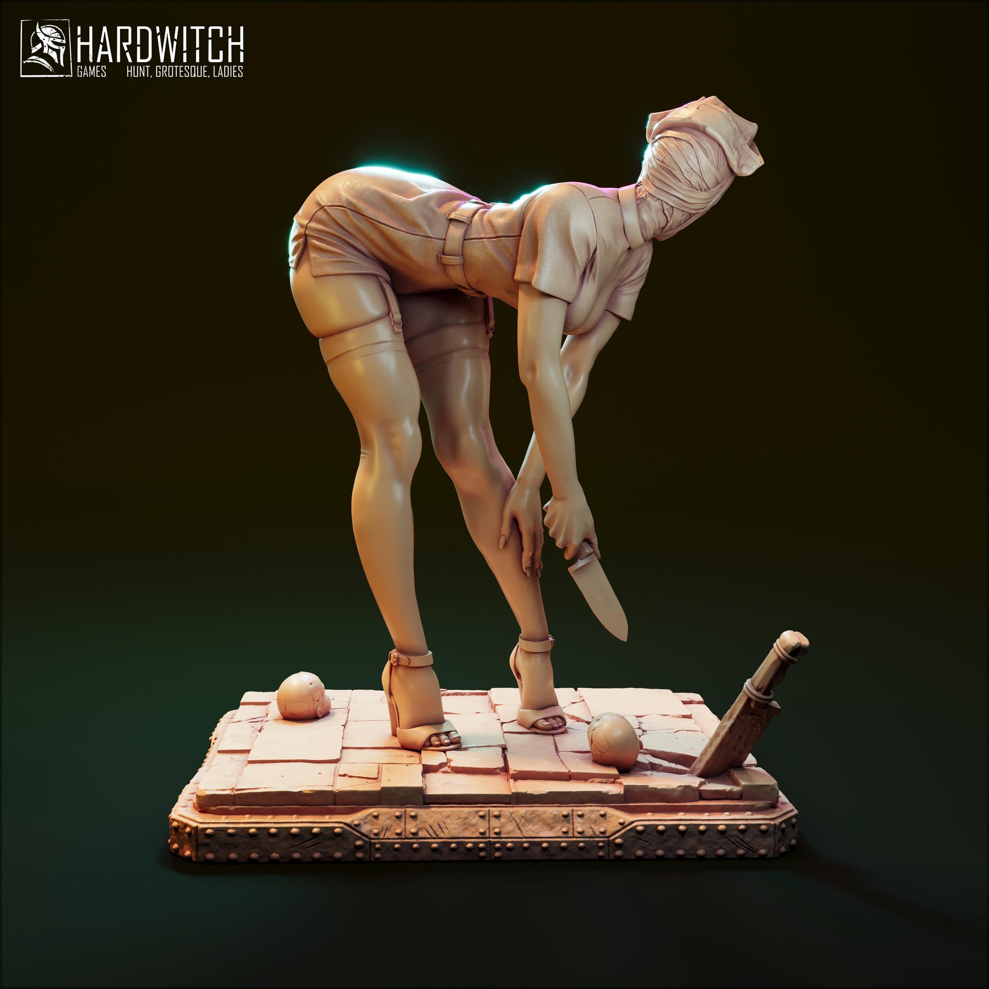 Abyssal Nurse Miniature - 75mm / 1:12 - HardWitch Games - Resin Printed Figure for Display and Painting