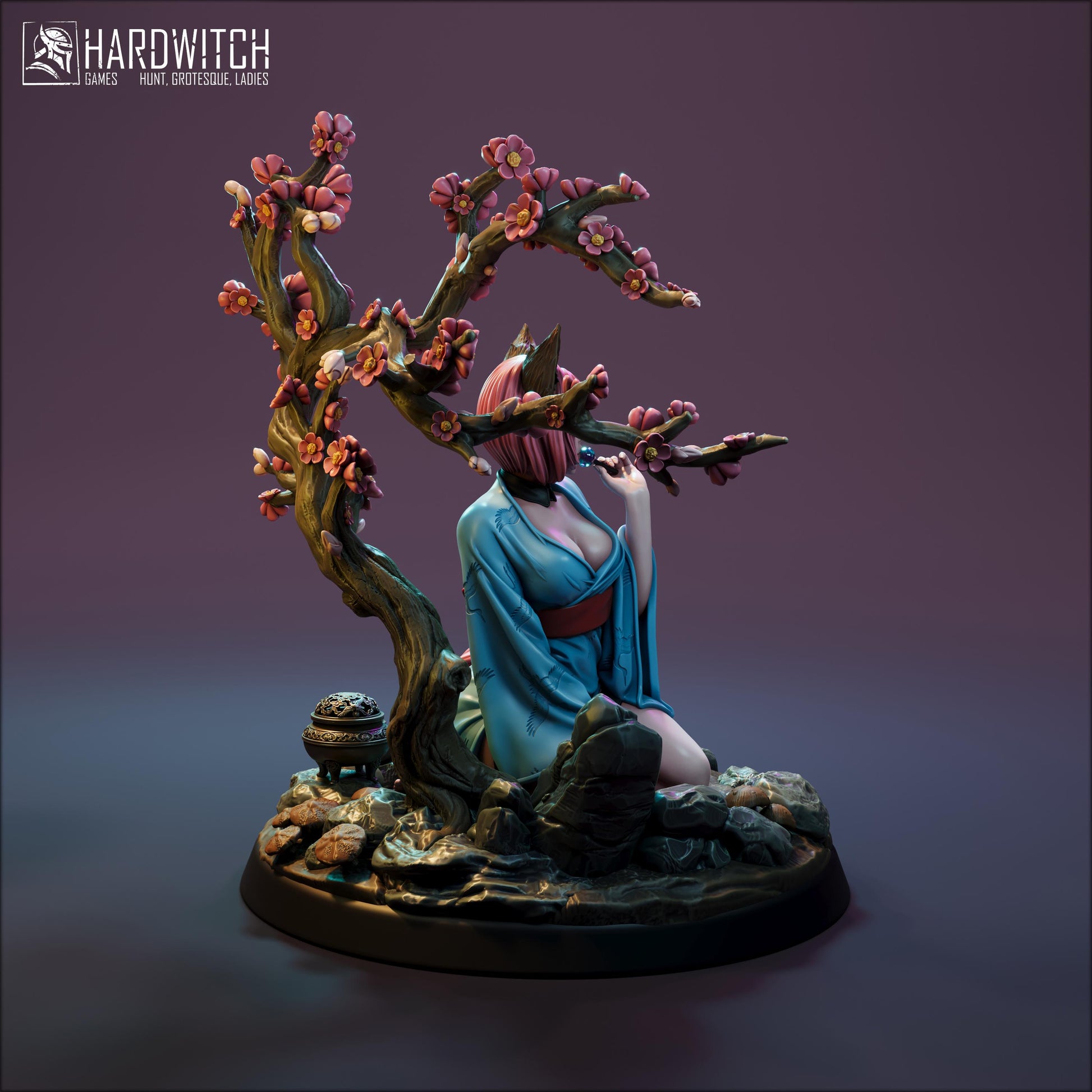 Ashirine Moore (Standard & NSFW Versions) - 28mm / 32mm / 36mm / 75mm - HardWitch Games - Resin Printed Figure for TTRPGs and War Games