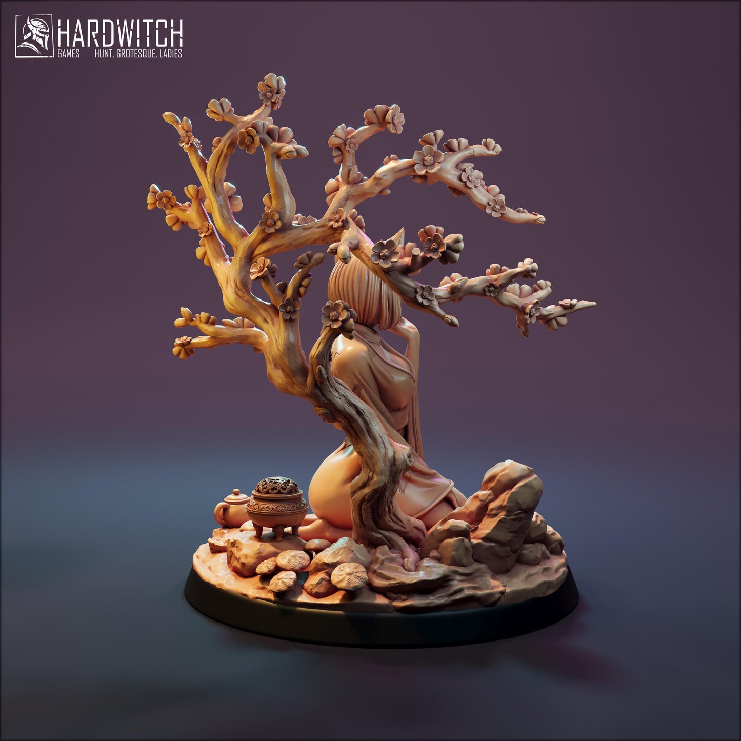 Ashirine Moore (Standard & NSFW Versions) - 28mm / 32mm / 36mm / 75mm - HardWitch Games - Resin Printed Figure for TTRPGs and War Games