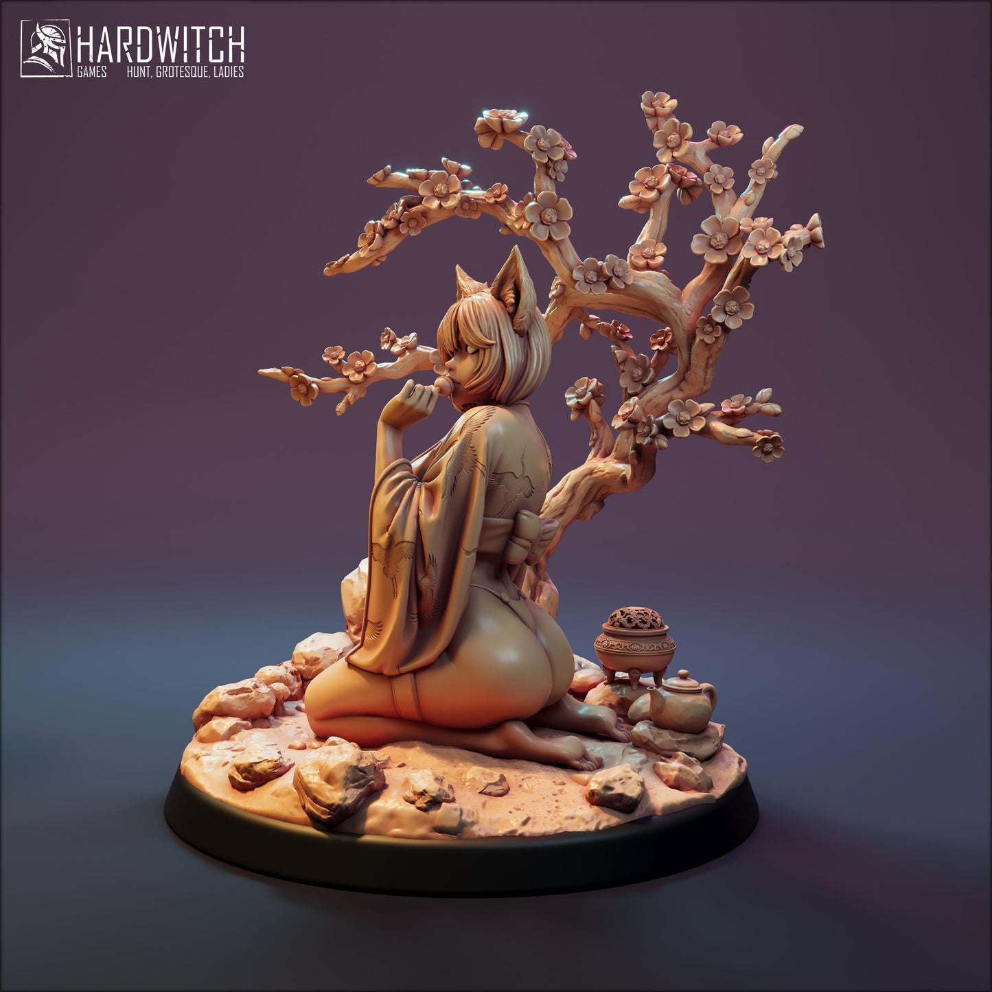 Ashirine Moore (Standard & NSFW Versions) - 28mm / 32mm / 36mm / 75mm - HardWitch Games - Resin Printed Figure for TTRPGs and War Games