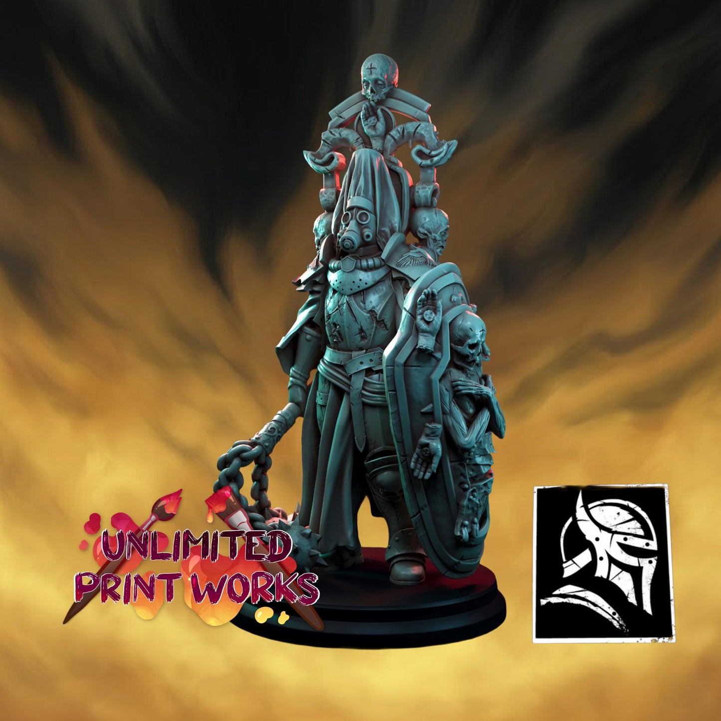 Infidel Punisher Miniature - 28mm / 32mm / 36mm / 75mm - HardWitch Games - Resin Printed Figure for TTRPGs and Wargaming