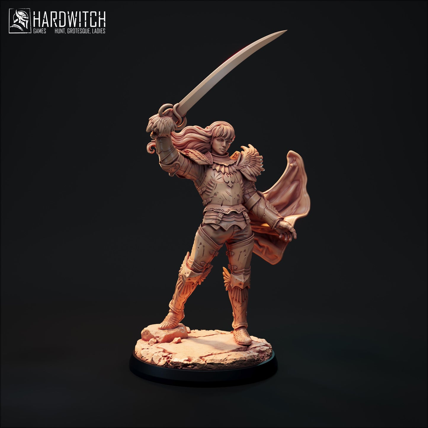 Symbol Knight Griffin Miniature (2 Versions) - 28mm / 32mm / 36mm / 75mm - HardWitch Games - Resin Printed Figure for TTRPGs and Wargaming
