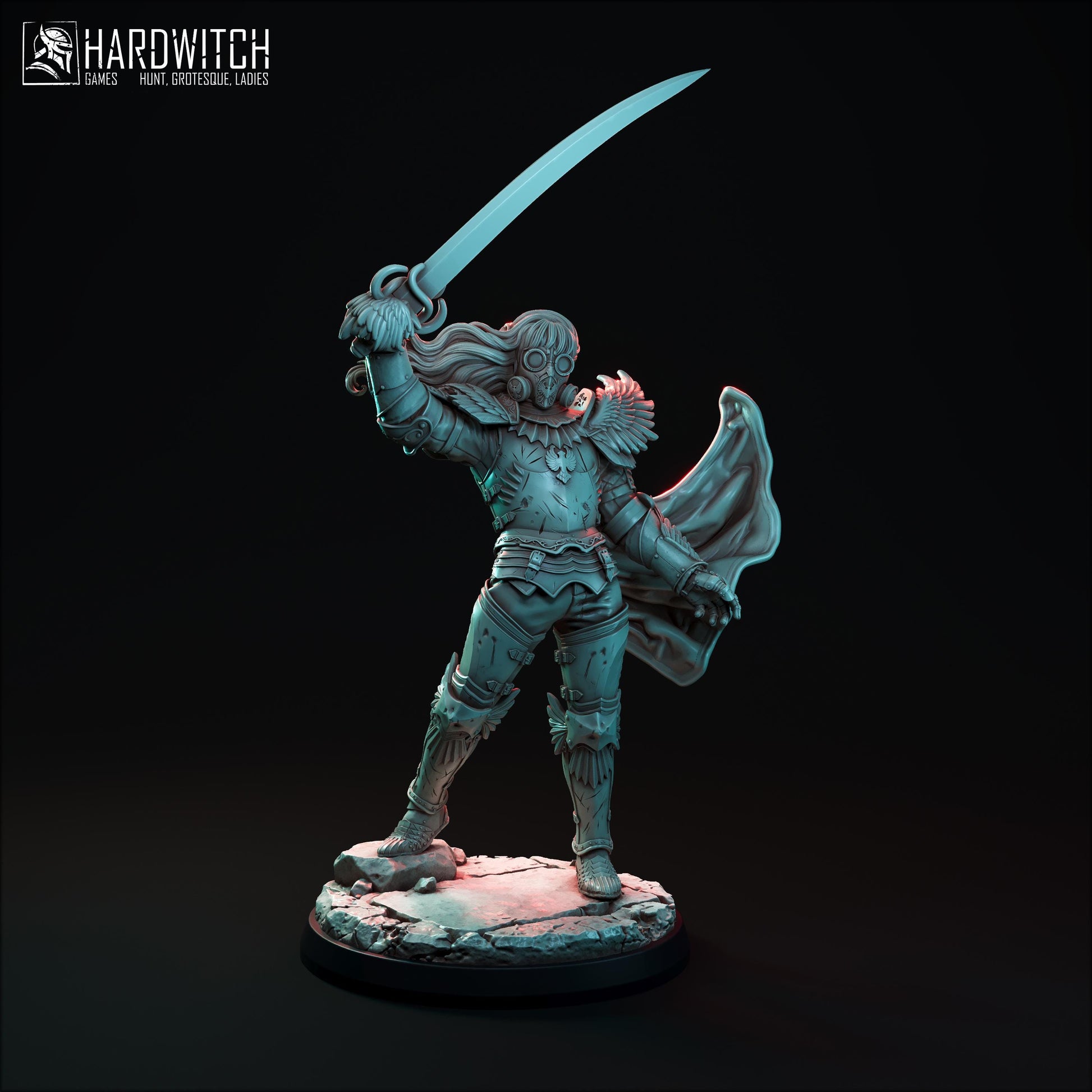 Symbol Knight Griffin Miniature (2 Versions) - 28mm / 32mm / 36mm / 75mm - HardWitch Games - Resin Printed Figure for TTRPGs and Wargaming