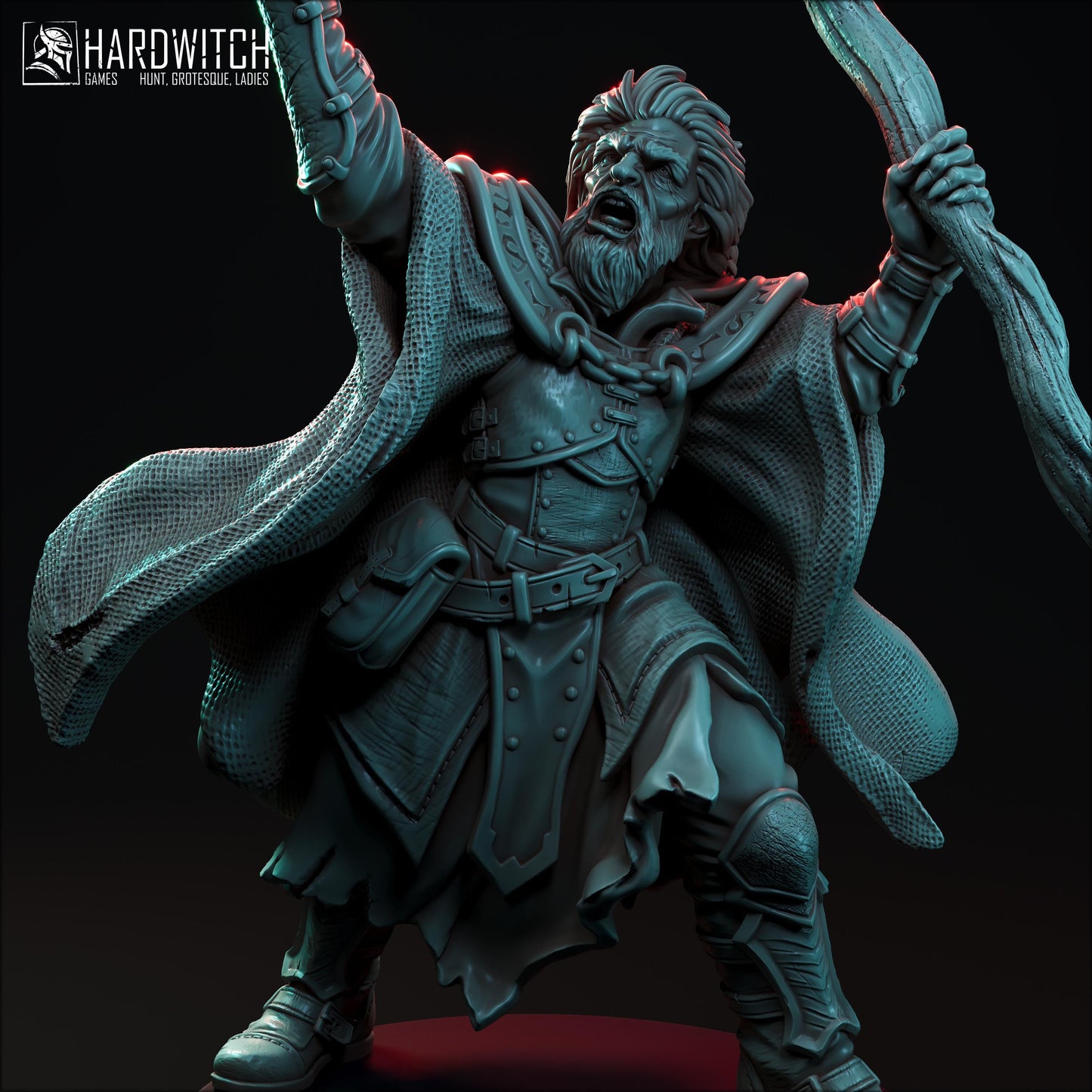Mad Mage Sebin Moskan Miniature - 28mm / 32mm / 36mm / 75mm - HardWitch Games - Resin Printed Figure for TTRPGs and Wargaming