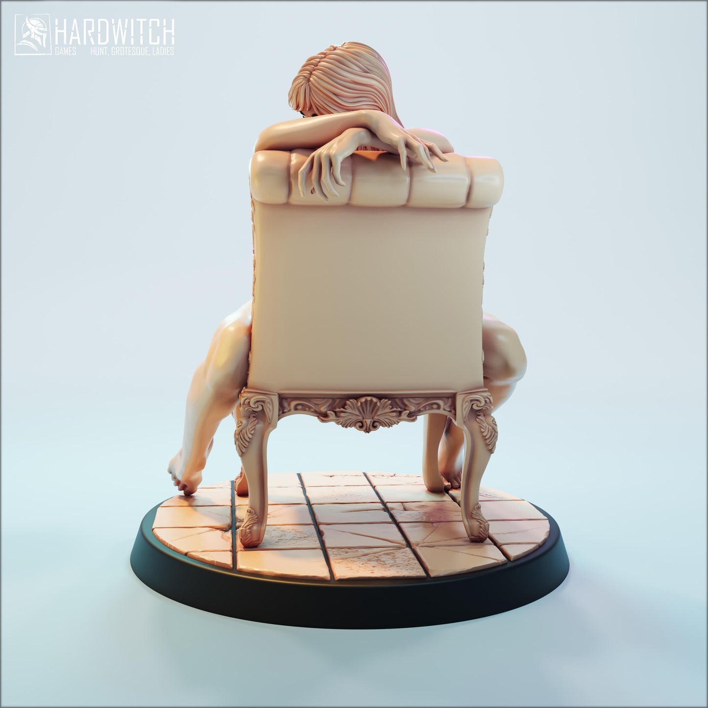 Silent Repose Figure (Standard and NSFW) - 28mm / 32mm / 36mm / 75mm / 1:12 - HardWitch Games - Resin Printed Figure for D&D and TTRPGs