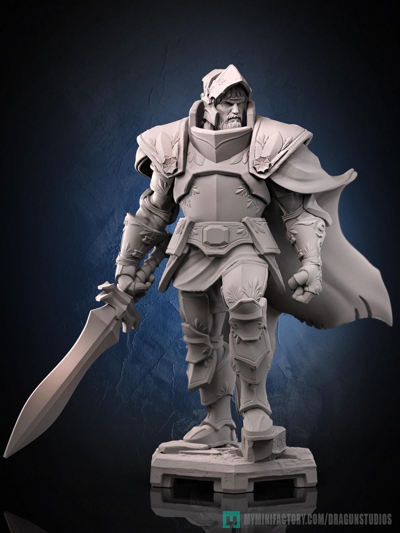 King Arthur Miniature (3 Variations) - 28mm / 32mm / 36mm / 75mm - DraGun - Resin Printed Figure for TTRPGs and Board Games