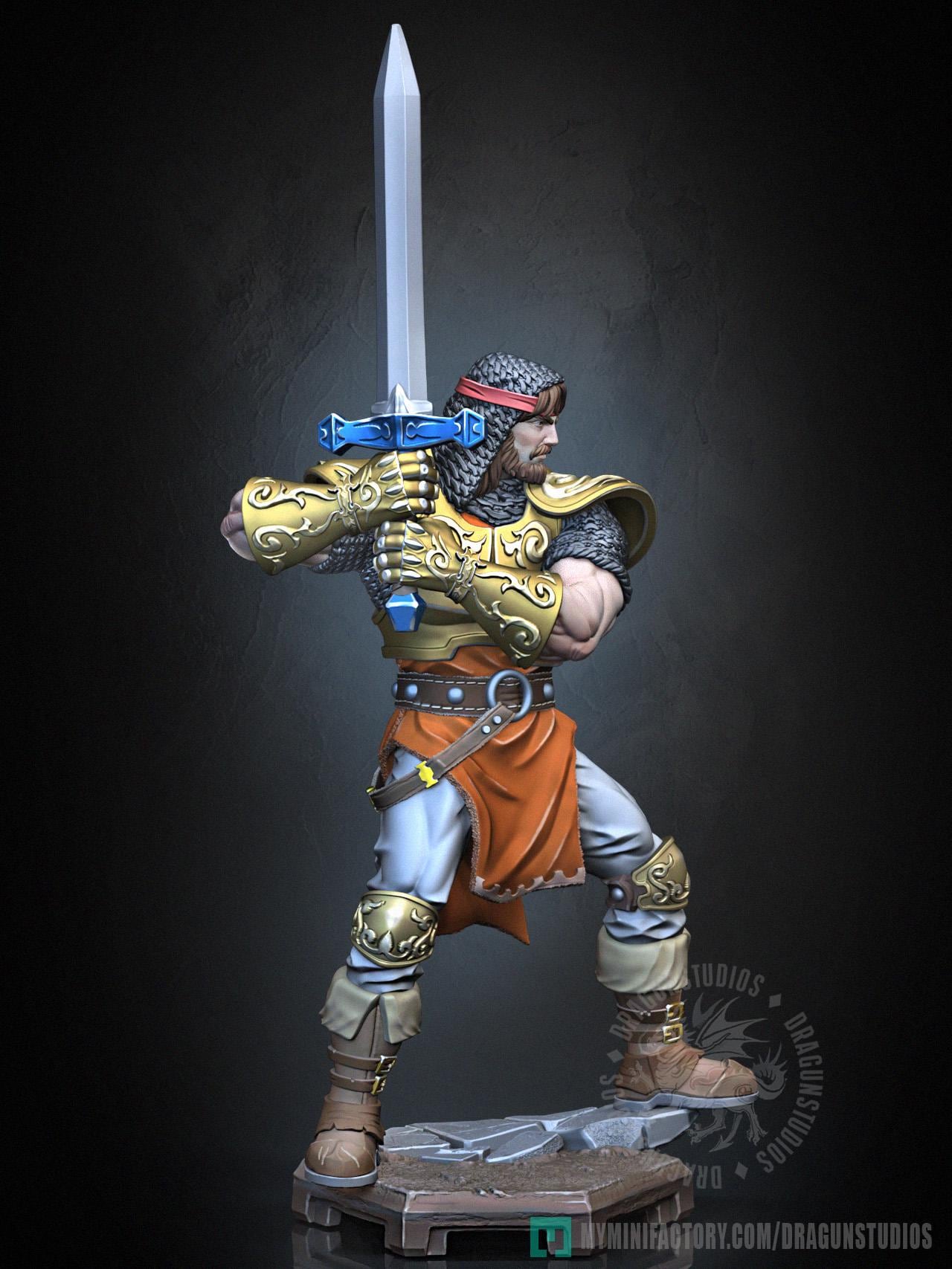 King Arthur Miniature (3 Variations) - 28mm / 32mm / 36mm / 75mm - DraGun - Resin Printed Figure for TTRPGs and Board Games