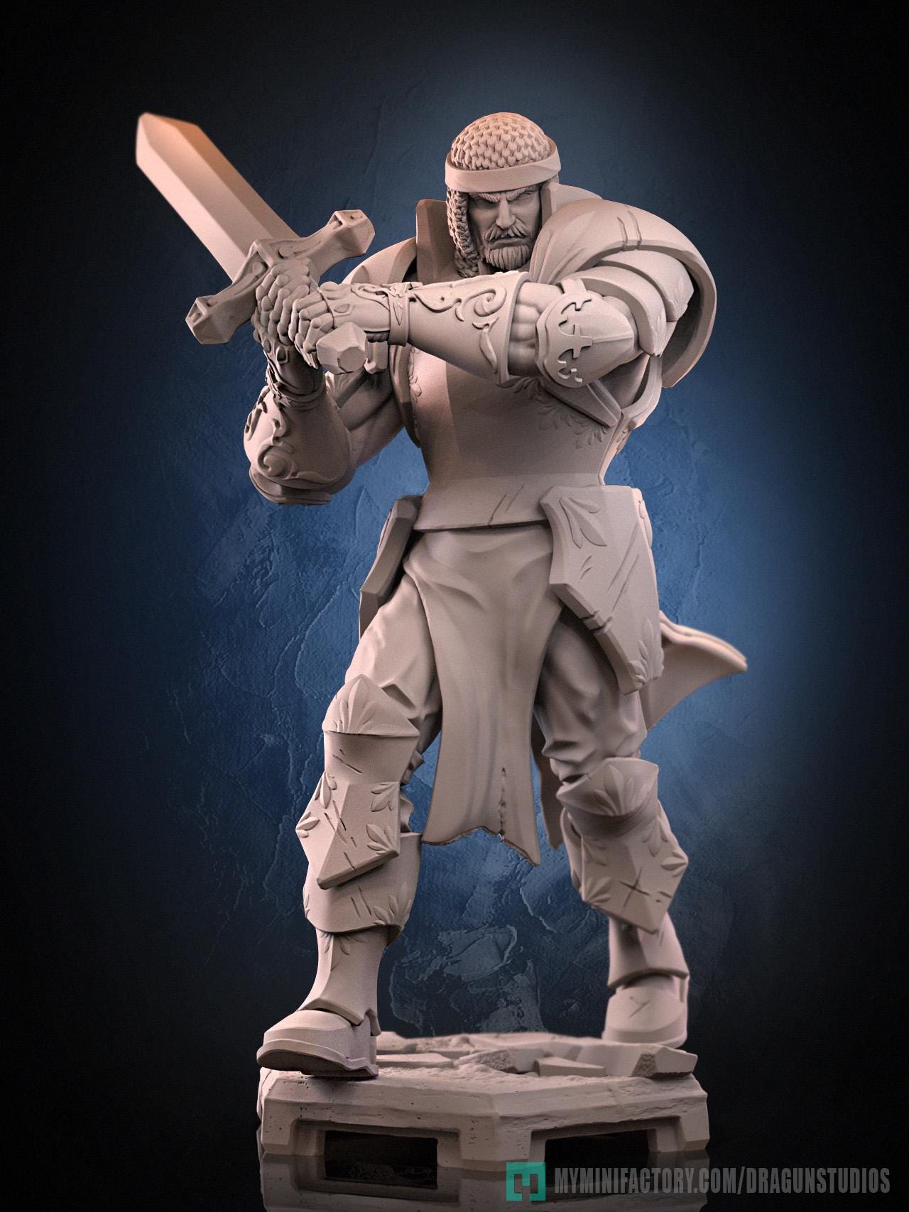 King Arthur Miniature (3 Variations) - 28mm / 32mm / 36mm / 75mm - DraGun - Resin Printed Figure for TTRPGs and Board Games