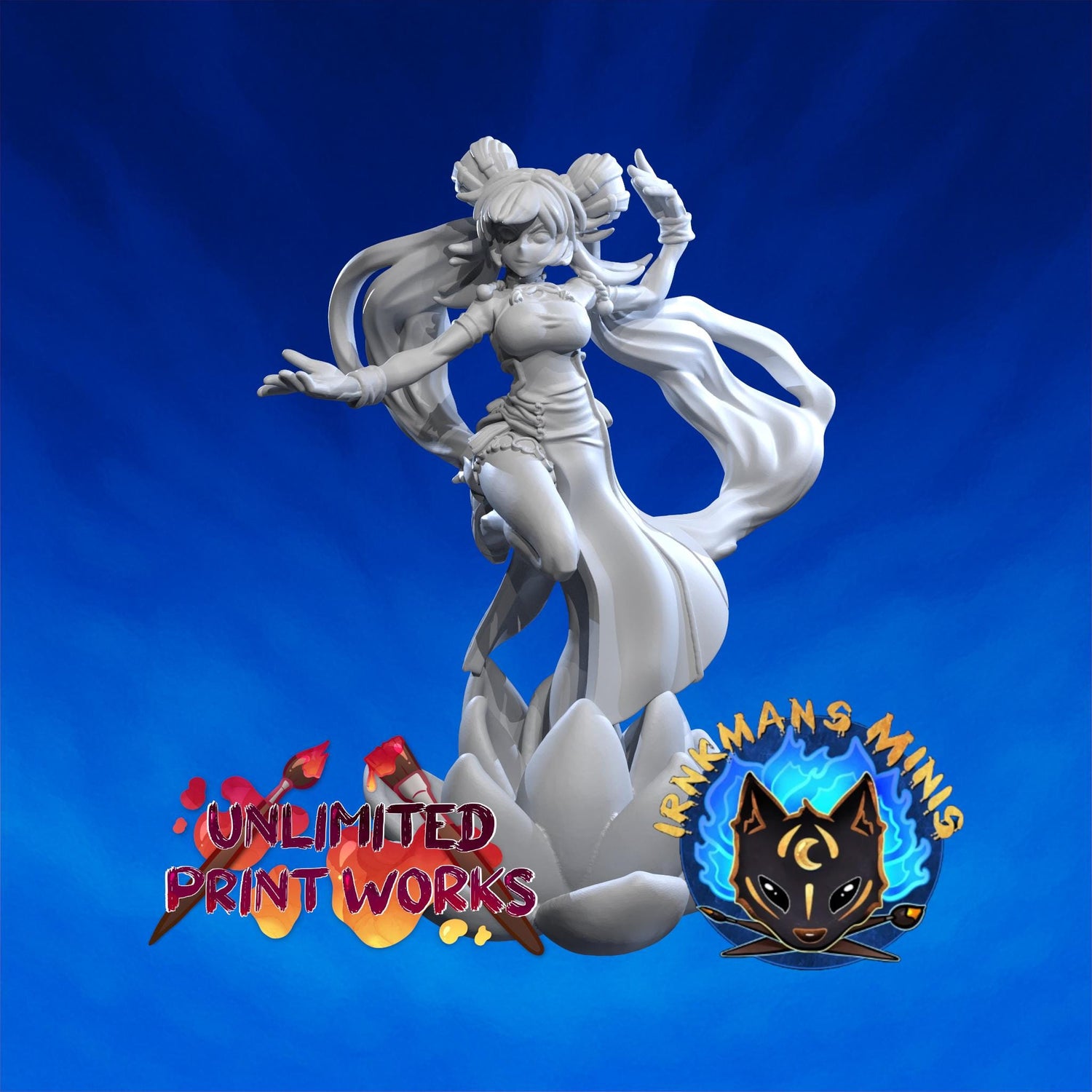 Nen Master Miniature - 28mm / 32mm / 36mm / 75mm - Irnkman's Minis - Unpainted Resin Printed Figure for D&D, TTRPGs, and Board Games