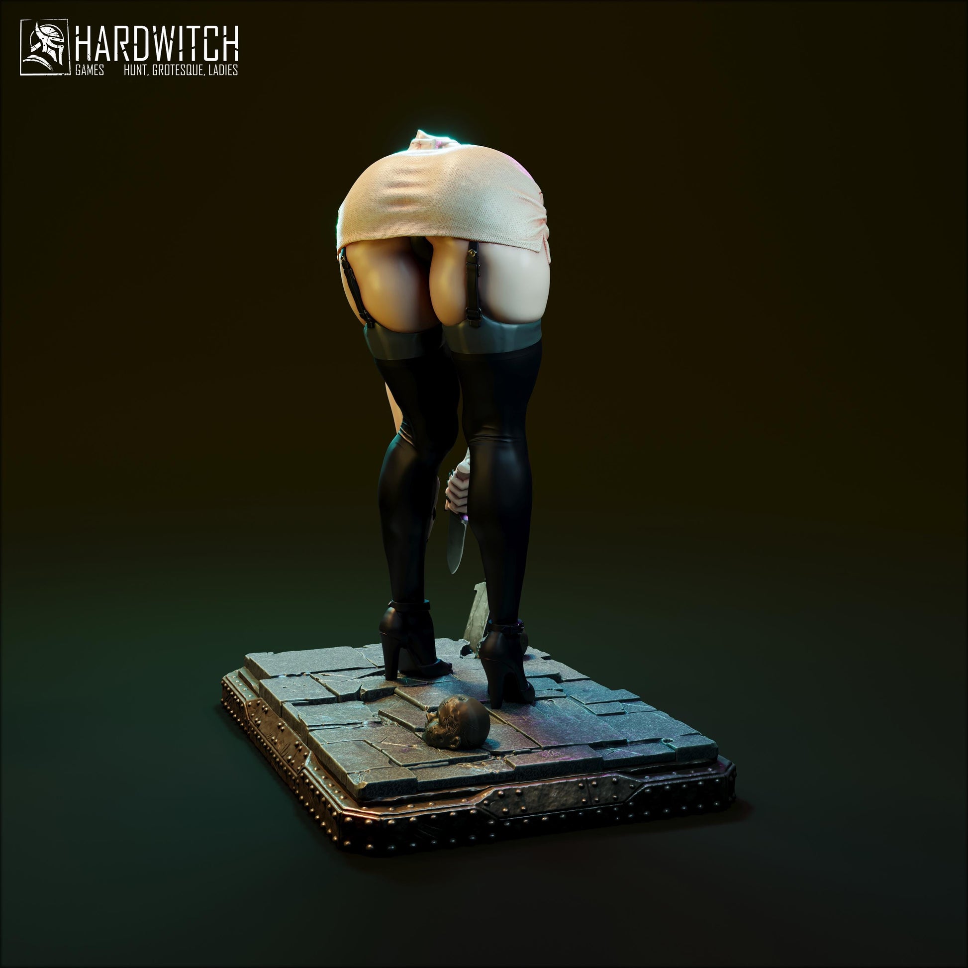 Abyssal Nurse Miniature - 75mm / 1:12 - HardWitch Games - Resin Printed Figure for Display and Painting