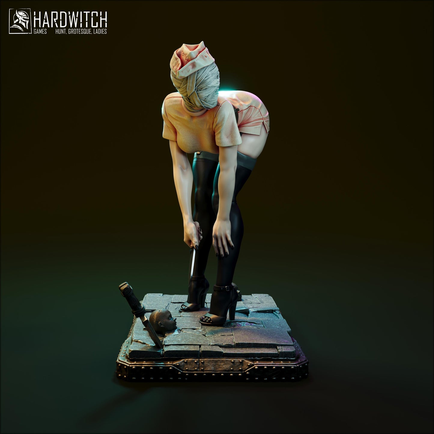 Abyssal Nurse Miniature - 75mm / 1:12 - HardWitch Games - Resin Printed Figure for Display and Painting