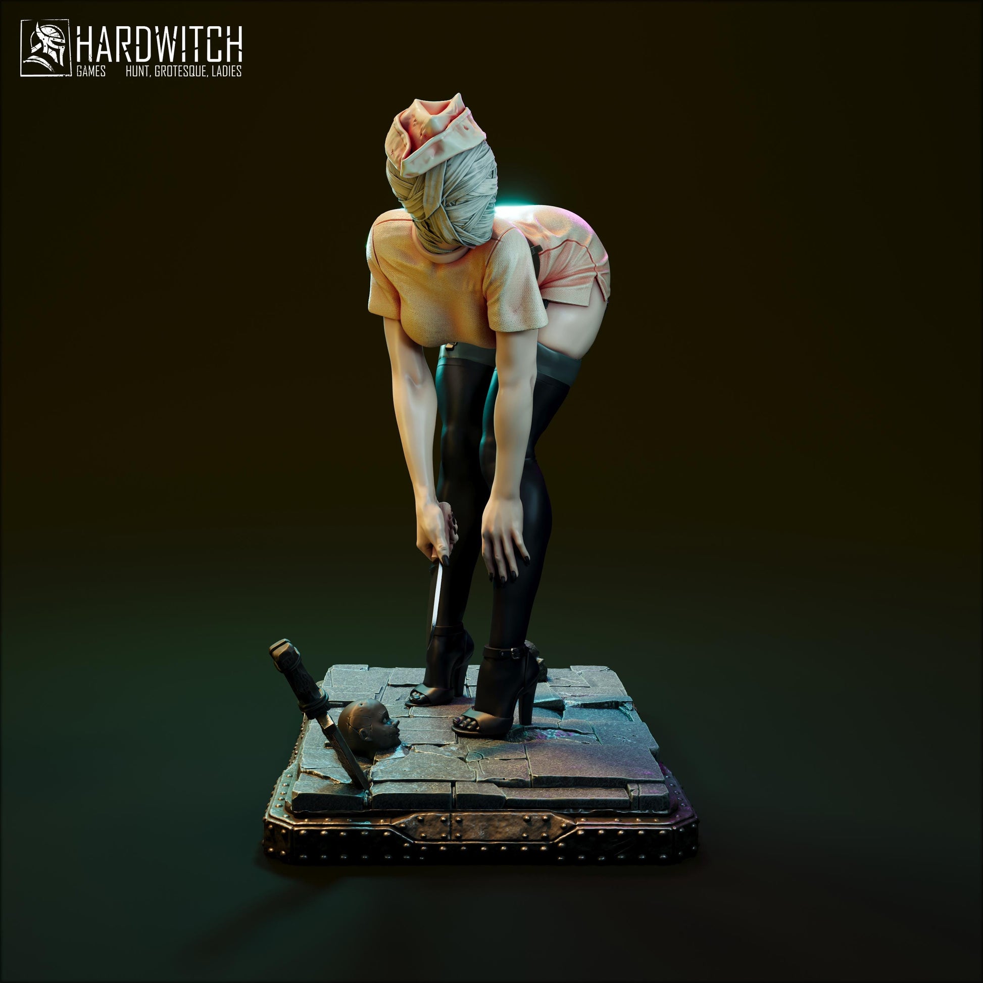 Abyssal Nurse Miniature - 75mm / 1:12 - HardWitch Games - Resin Printed Figure for Display and Painting