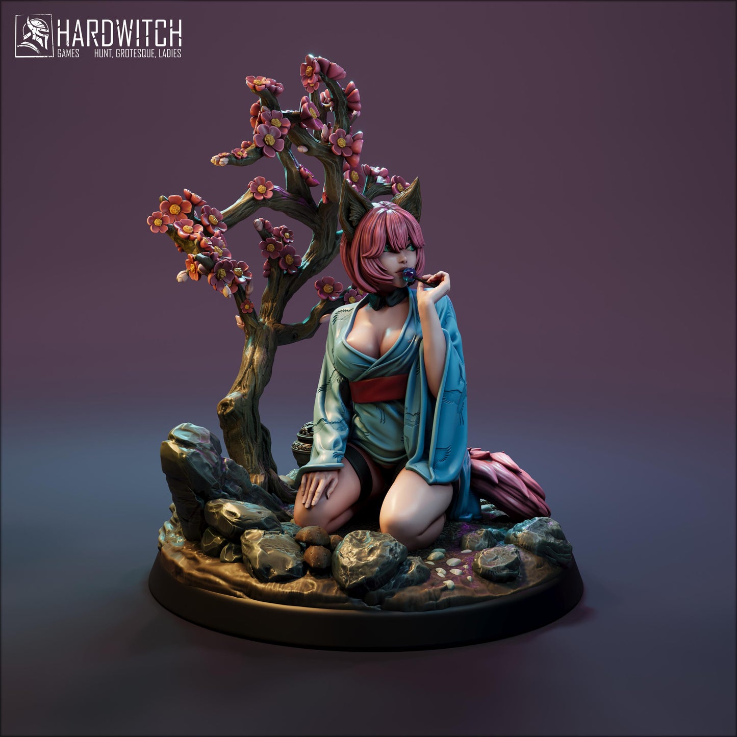 Ashirine Moore (Standard & NSFW Versions) - 28mm / 32mm / 36mm / 75mm - HardWitch Games - Resin Printed Figure for TTRPGs and War Games