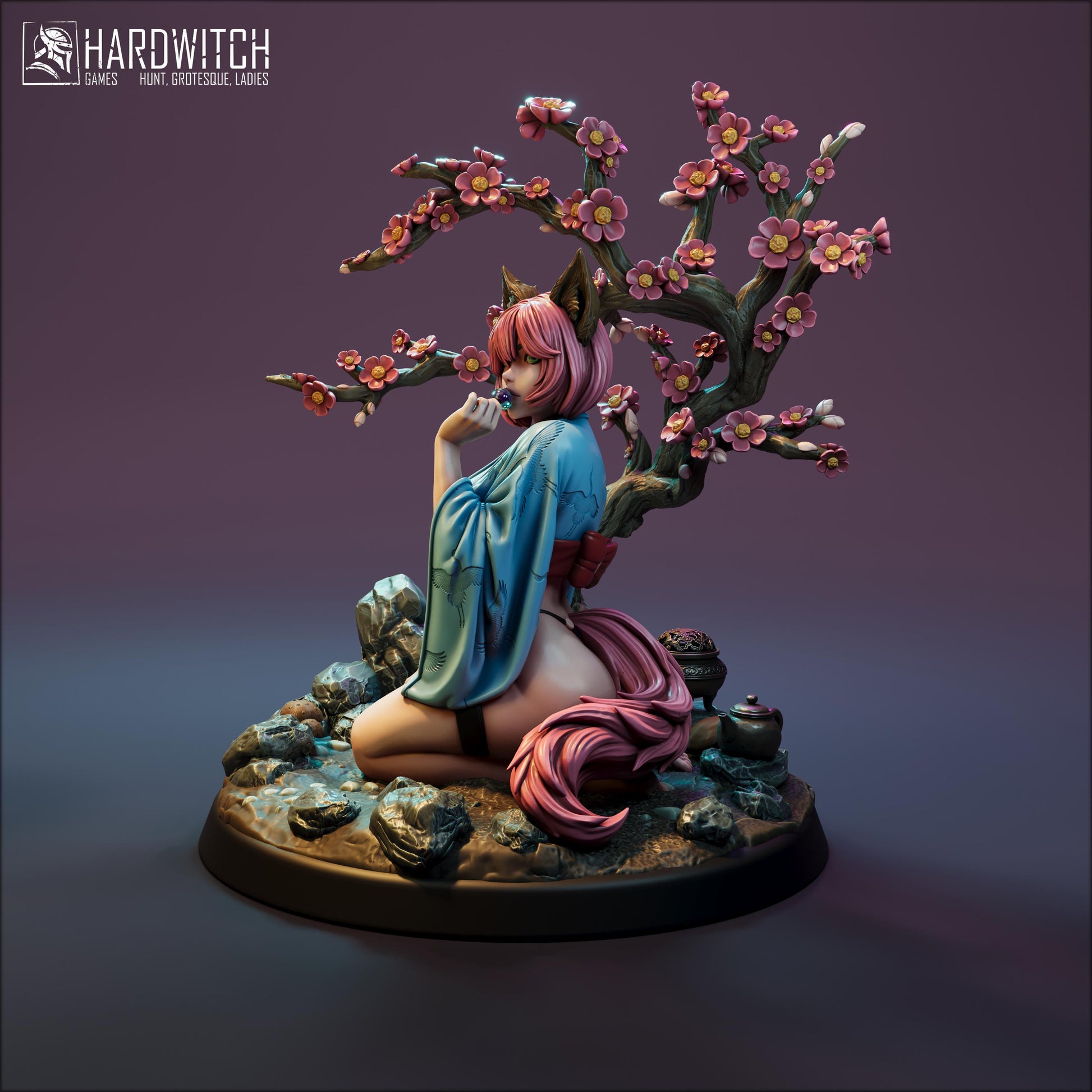 Ashirine Moore (Standard & NSFW Versions) - 28mm / 32mm / 36mm / 75mm - HardWitch Games - Resin Printed Figure for TTRPGs and War Games