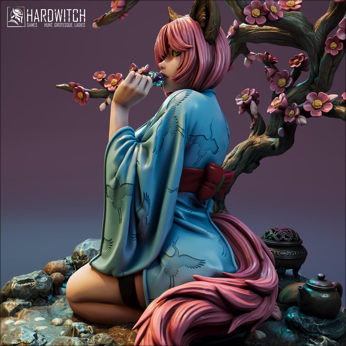 Ashirine Moore (Standard & NSFW Versions) - 28mm / 32mm / 36mm / 75mm - HardWitch Games - Resin Printed Figure for TTRPGs and War Games