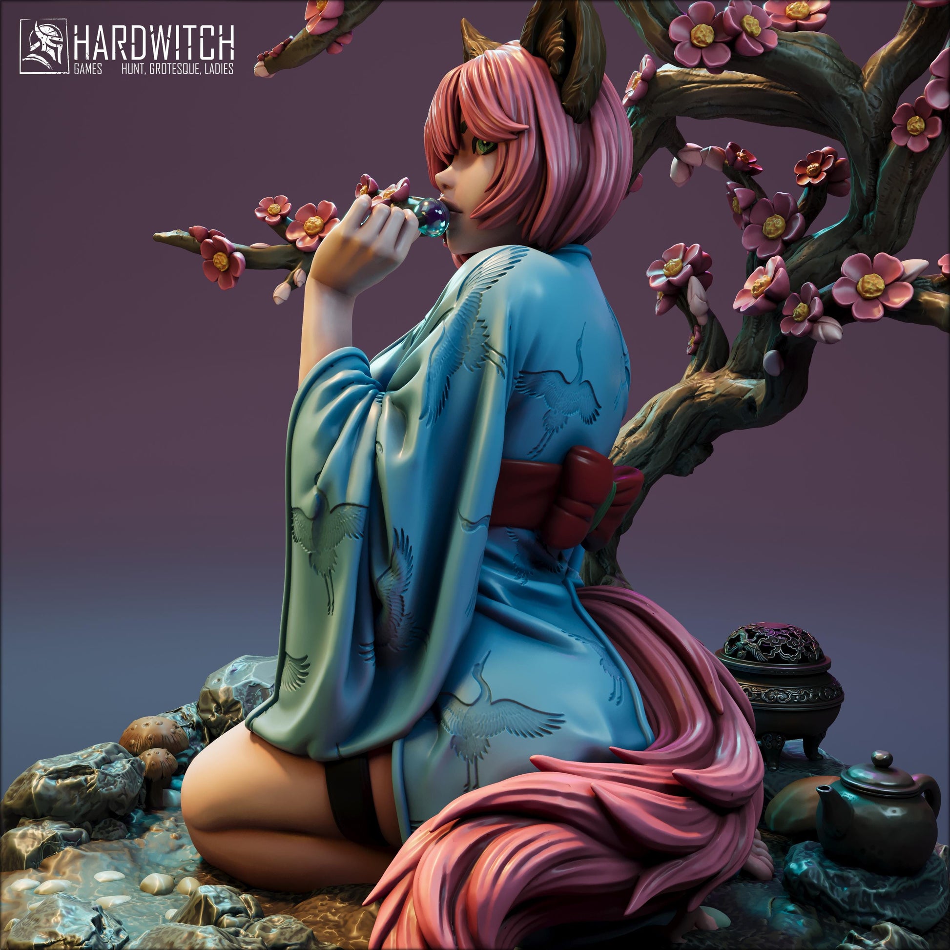 Ashirine Moore (Standard & NSFW Versions) - 28mm / 32mm / 36mm / 75mm - HardWitch Games - Resin Printed Figure for TTRPGs and War Games