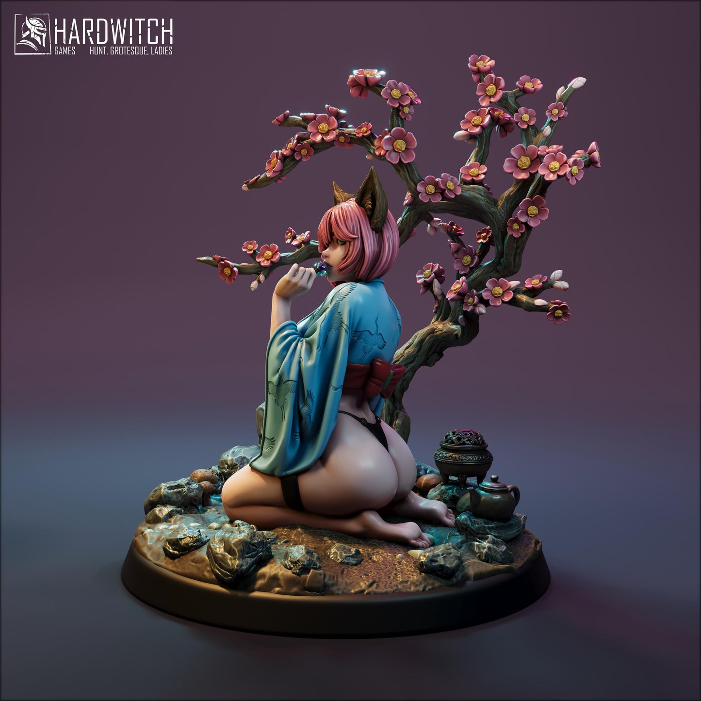 Ashirine Moore (Standard & NSFW Versions) - 28mm / 32mm / 36mm / 75mm - HardWitch Games - Resin Printed Figure for TTRPGs and War Games