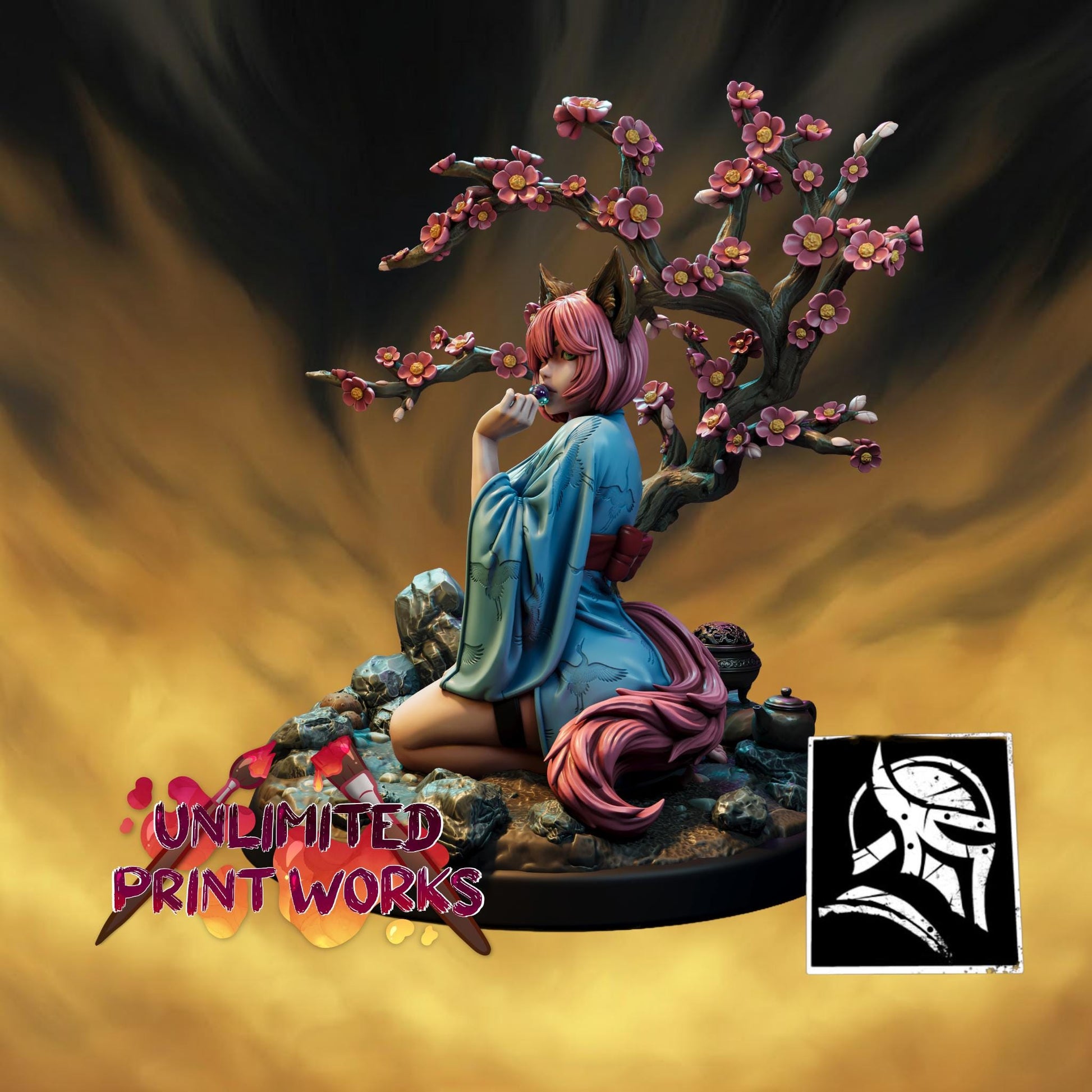 Ashirine Moore (Standard & NSFW Versions) - 28mm / 32mm / 36mm / 75mm - HardWitch Games - Resin Printed Figure for TTRPGs and War Games