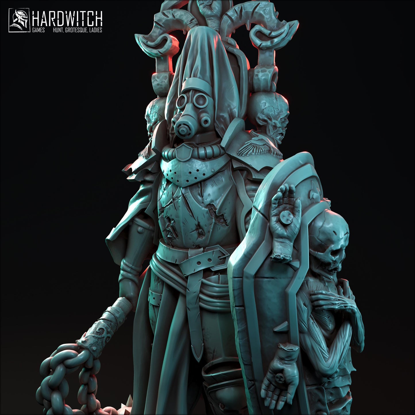 Infidel Punisher Miniature - 28mm / 32mm / 36mm / 75mm - HardWitch Games - Resin Printed Figure for TTRPGs and Wargaming