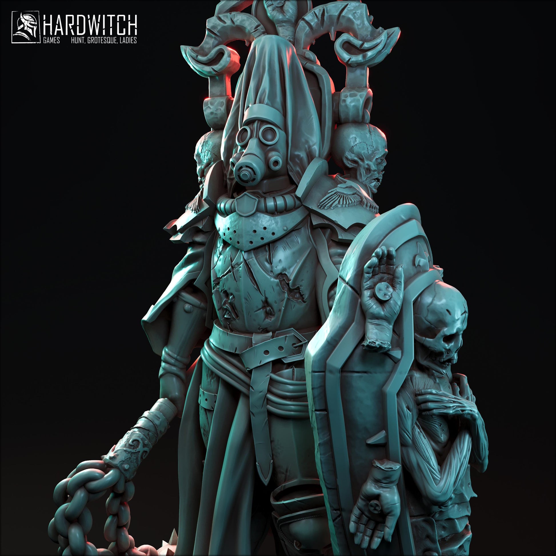 Infidel Punisher Miniature - 28mm / 32mm / 36mm / 75mm - HardWitch Games - Resin Printed Figure for TTRPGs and Wargaming