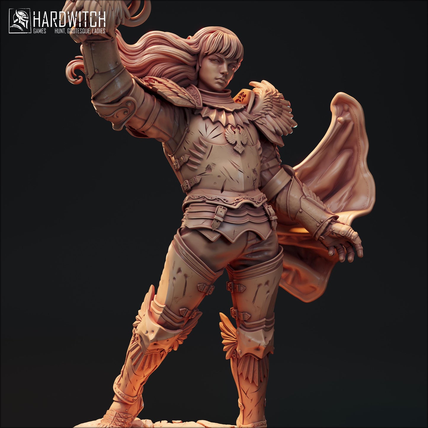 Symbol Knight Griffin Miniature (2 Versions) - 28mm / 32mm / 36mm / 75mm - HardWitch Games - Resin Printed Figure for TTRPGs and Wargaming