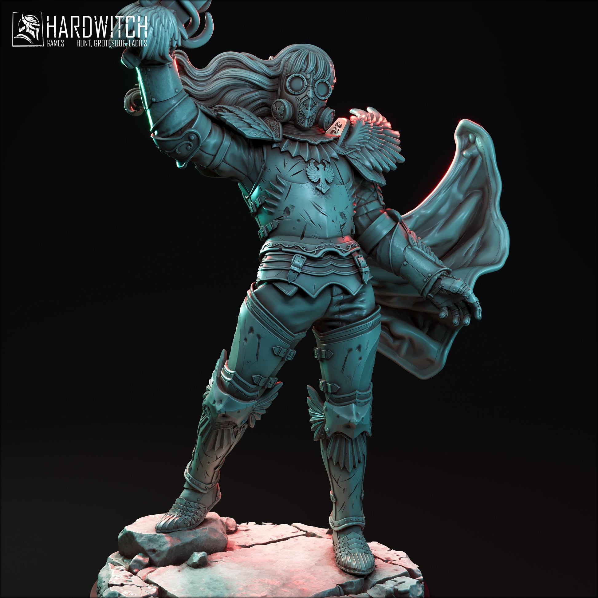 Symbol Knight Griffin Miniature (2 Versions) - 28mm / 32mm / 36mm / 75mm - HardWitch Games - Resin Printed Figure for TTRPGs and Wargaming