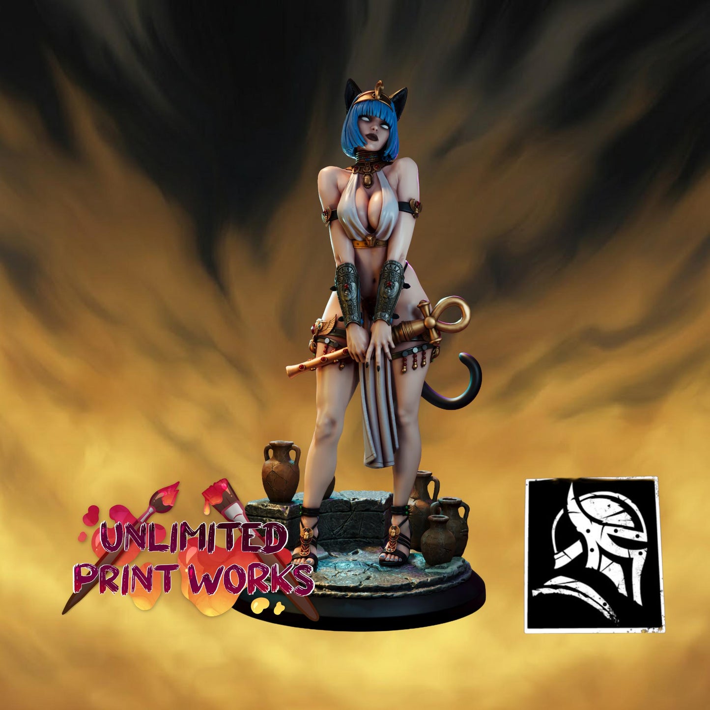 Maftet Miniature (Standard and NSFW) - 28mm / 32mm / 36mm / 75mm / 1:12 - HardWitch Games - Resin Printed Figure for D&D and TTRPGs