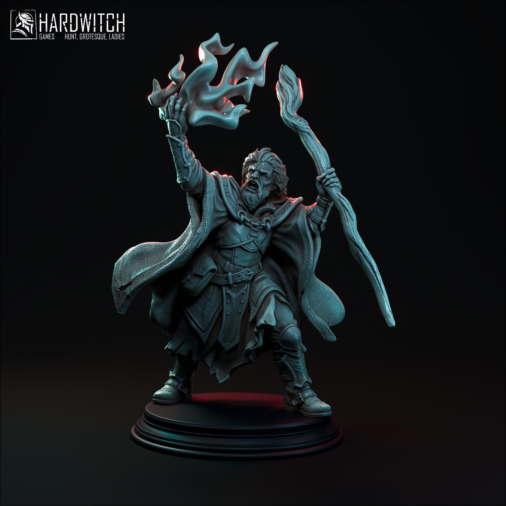 Mad Mage Sebin Moskan Miniature - 28mm / 32mm / 36mm / 75mm - HardWitch Games - Resin Printed Figure for TTRPGs and Wargaming
