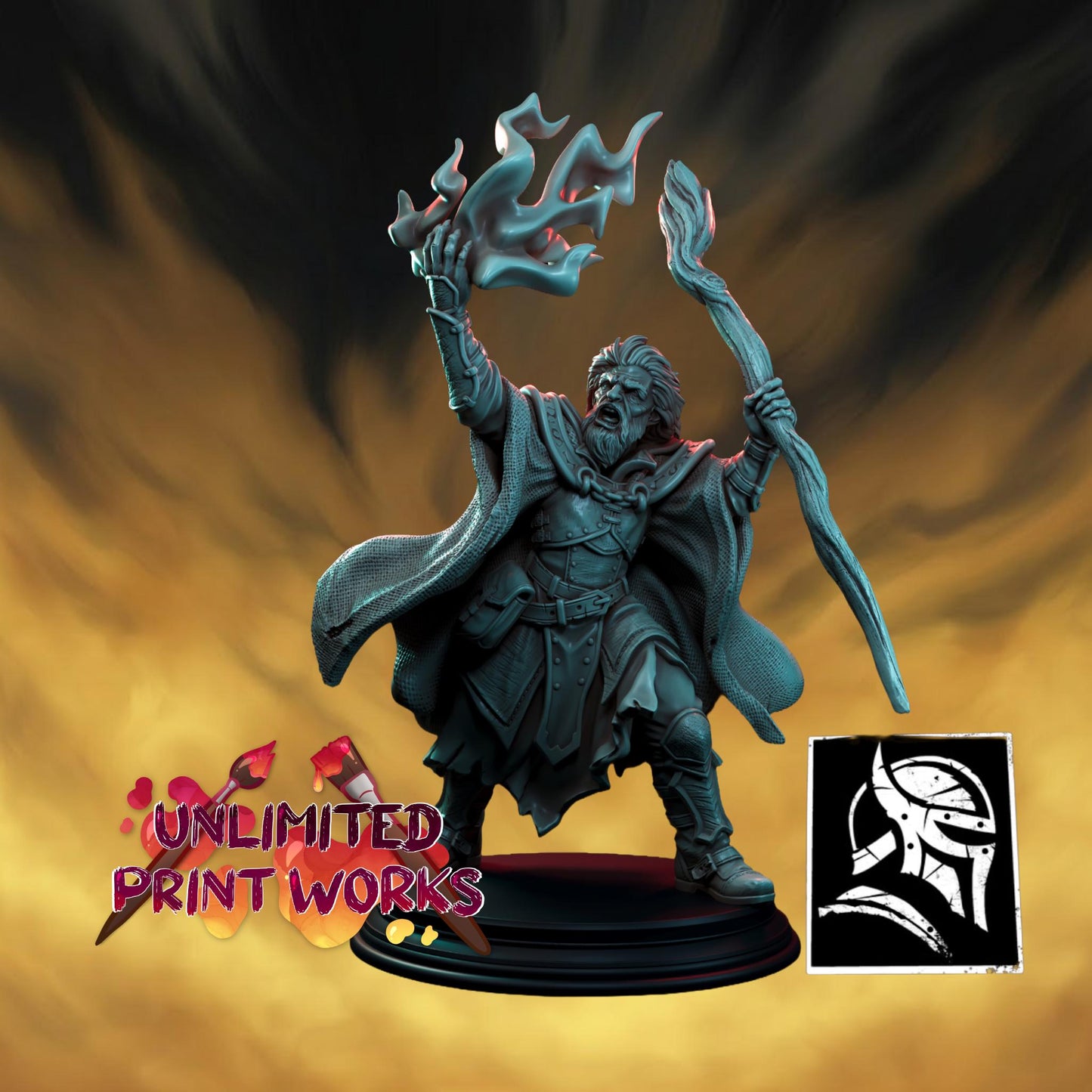 Mad Mage Sebin Moskan Miniature - 28mm / 32mm / 36mm / 75mm - HardWitch Games - Resin Printed Figure for TTRPGs and Wargaming