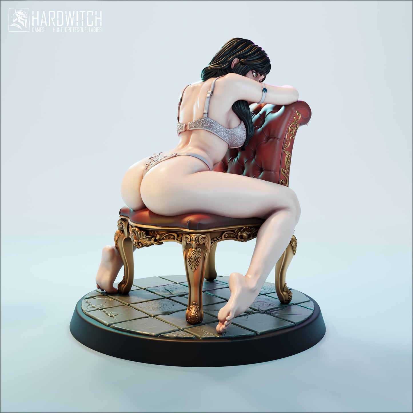Silent Repose Figure (Standard and NSFW) - 28mm / 32mm / 36mm / 75mm / 1:12 - HardWitch Games - Resin Printed Figure for D&D and TTRPGs