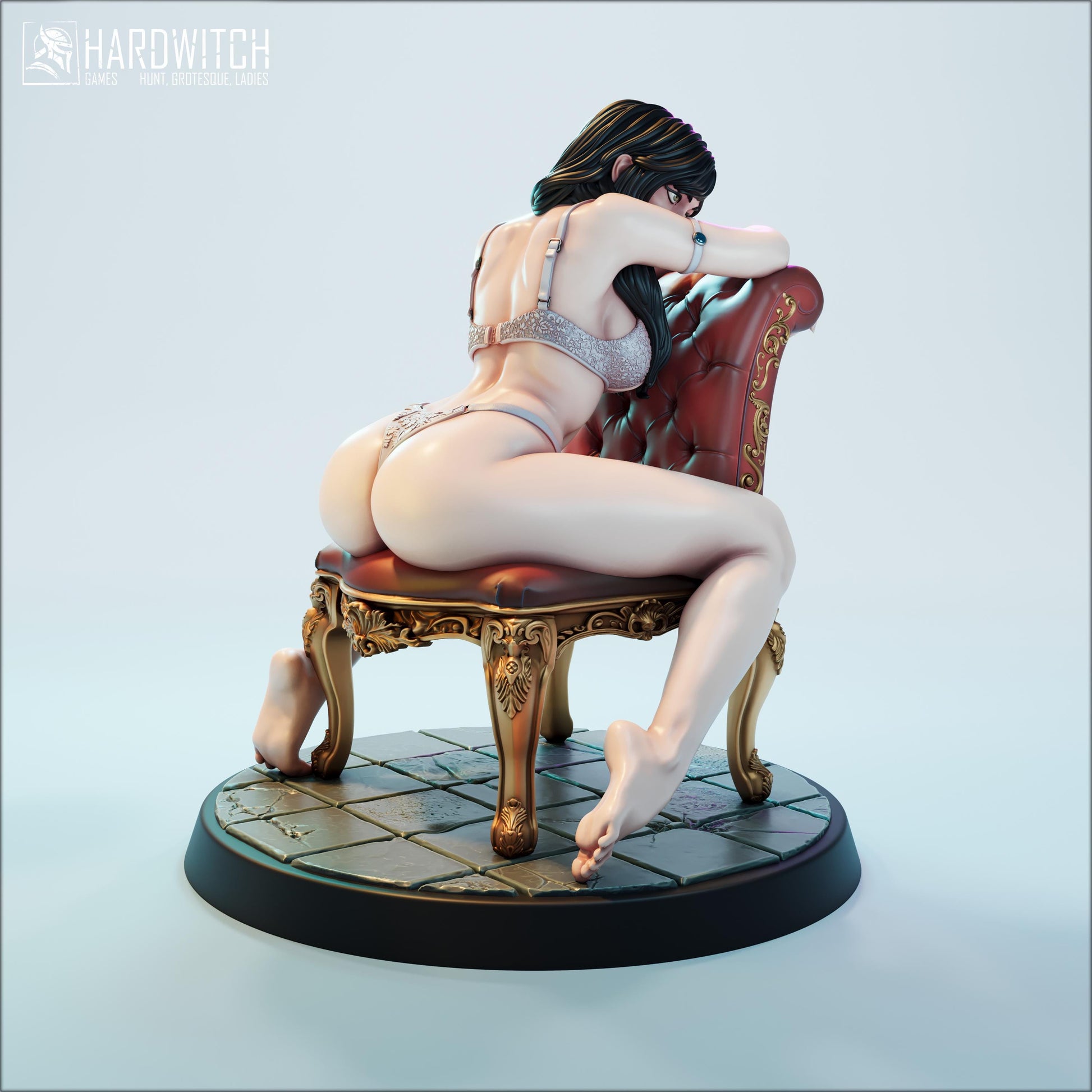Silent Repose Figure (Standard and NSFW) - 28mm / 32mm / 36mm / 75mm / 1:12 - HardWitch Games - Resin Printed Figure for D&D and TTRPGs