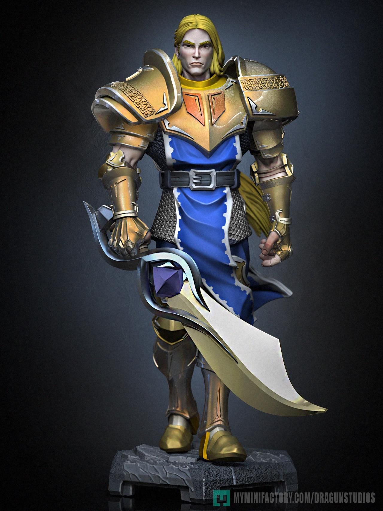 Sir Lancelot Miniature (3 Variations) - 28mm / 32mm / 36mm / 75mm - DraGun - Resin Printed Figure for TTRPGs and Board Games