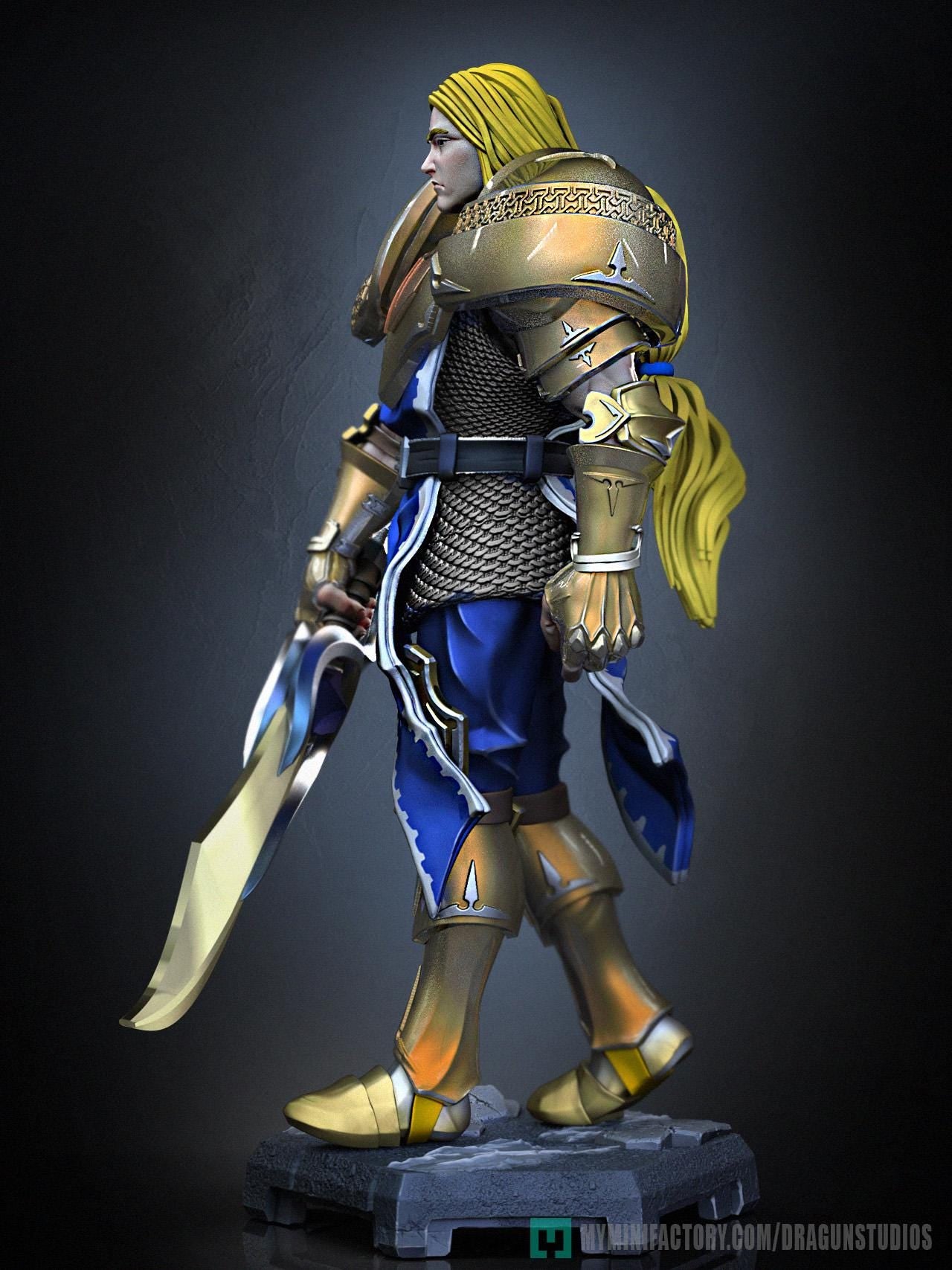 Sir Lancelot Miniature (3 Variations) - 28mm / 32mm / 36mm / 75mm - DraGun - Resin Printed Figure for TTRPGs and Board Games
