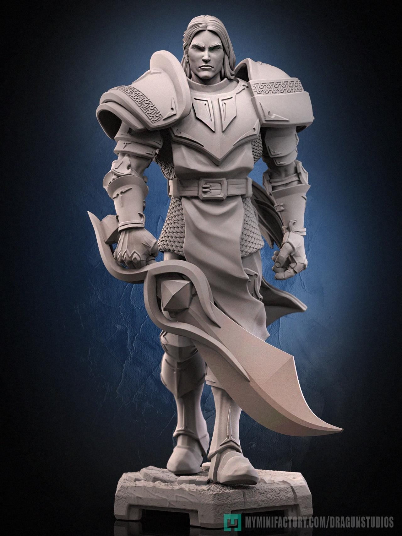Sir Lancelot Miniature (3 Variations) - 28mm / 32mm / 36mm / 75mm - DraGun - Resin Printed Figure for TTRPGs and Board Games