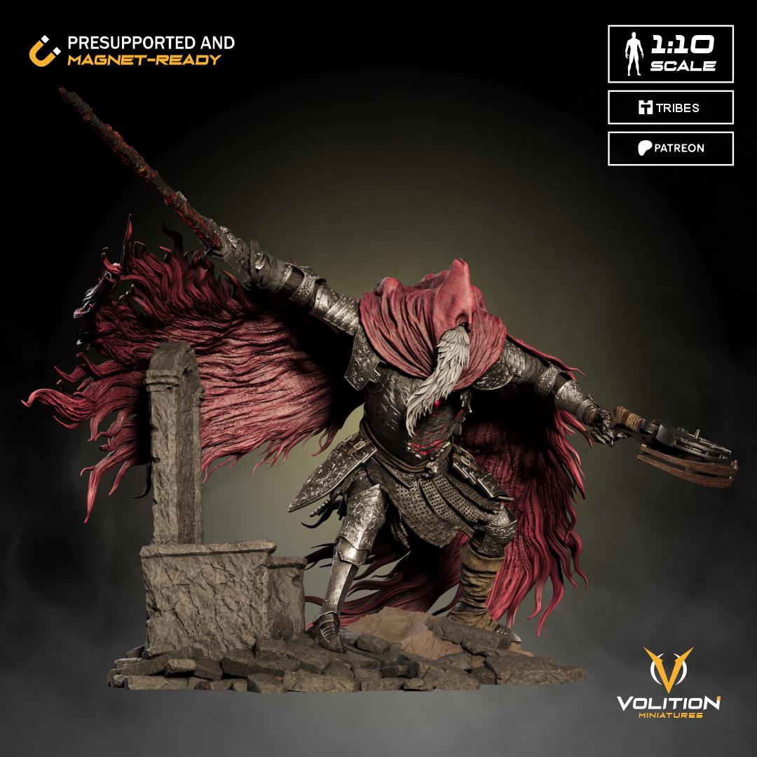 Knight Santa Claus Figure - 28mm / 32mm / 36mm / 1:10 - Volition Miniatures - Resin Printed Figurine for D&D, TTRPGs, and Board Games