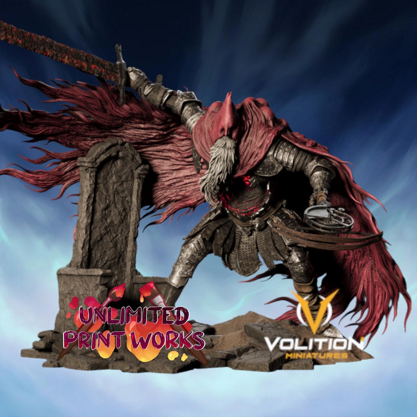 Knight Santa Claus Figure - 28mm / 32mm / 36mm / 1:10 - Volition Miniatures - Resin Printed Figurine for D&D, TTRPGs, and Board Games