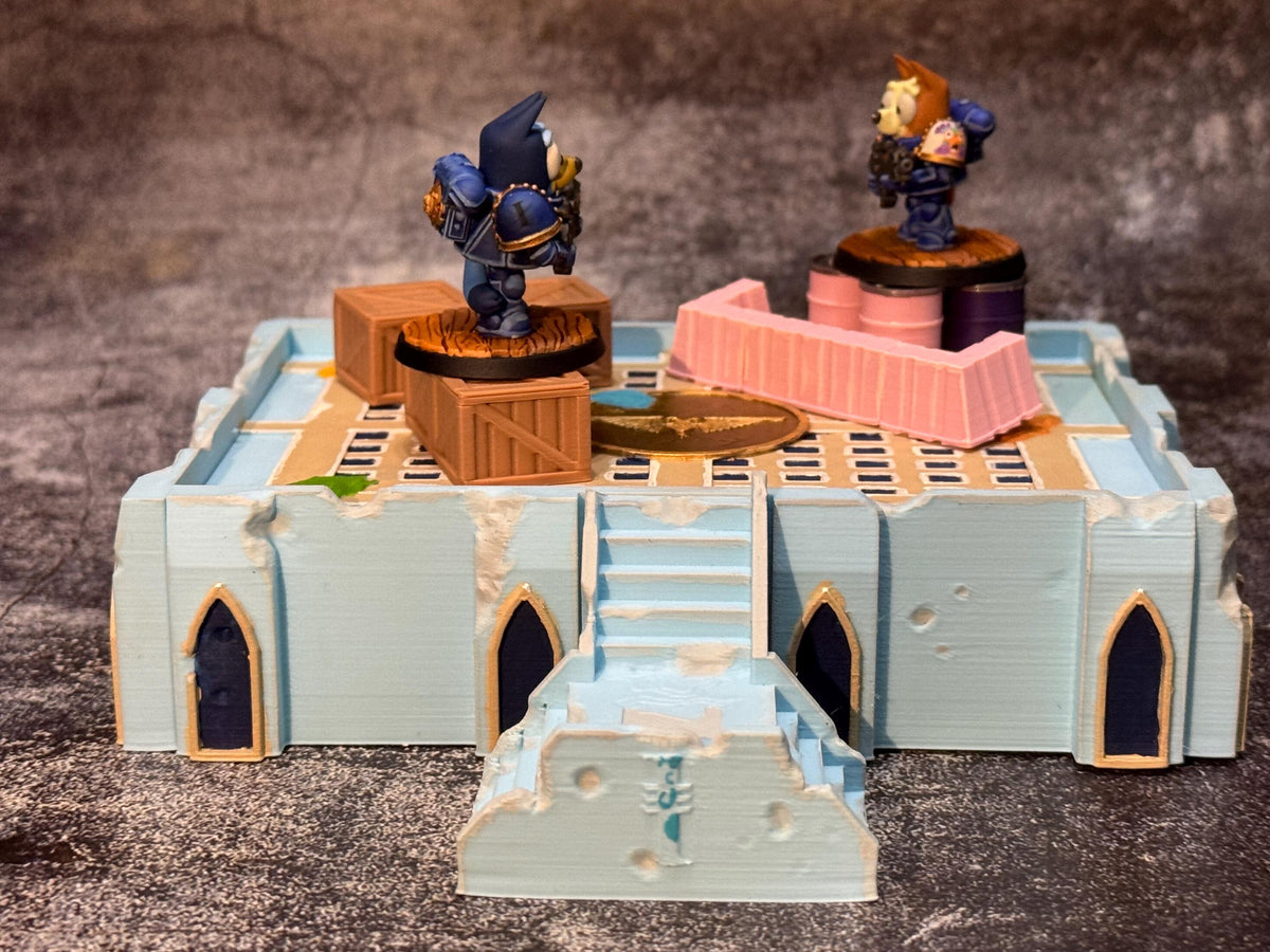 Dogs of the Empire Miniature Playset - 36mm Scale Grimdark Bluey Fanart Diorama - Hand Painted!
