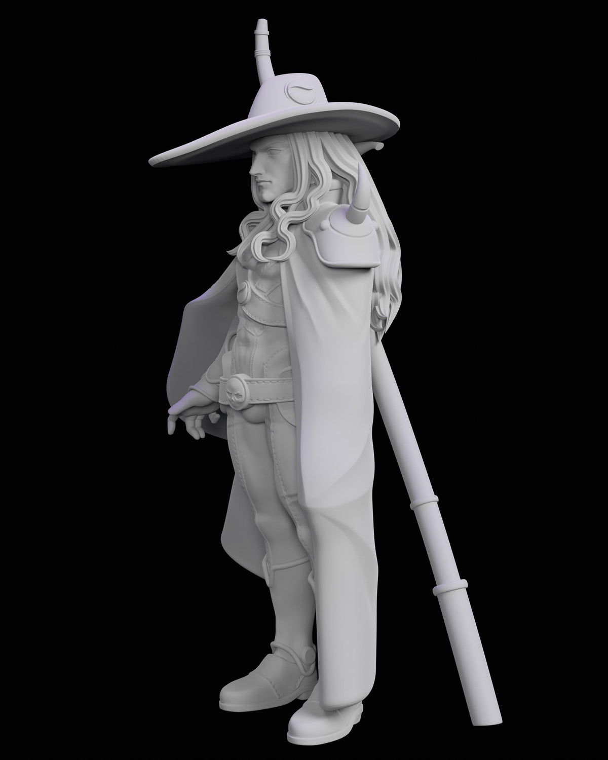 80s Vampire Hunter Miniature - 28mm / 32mm / 36mm / 75mm - Ethan Savage Studios - Unpainted Resin Printed Figure for TTRPGs and Board Games