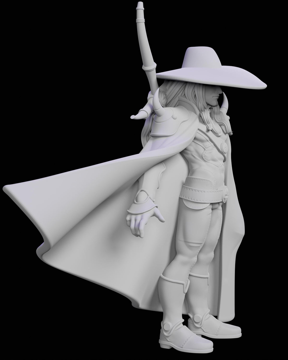 80s Vampire Hunter Miniature - 28mm / 32mm / 36mm / 75mm - Ethan Savage Studios - Unpainted Resin Printed Figure for TTRPGs and Board Games