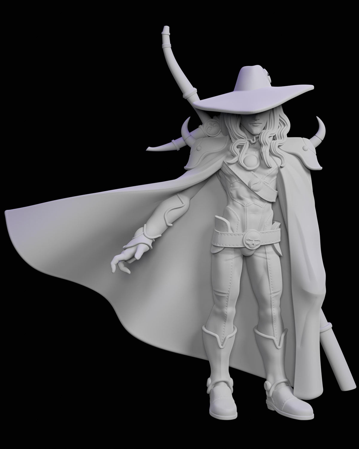 80s Vampire Hunter Miniature - 28mm / 32mm / 36mm / 75mm - Ethan Savage Studios - Unpainted Resin Printed Figure for TTRPGs and Board Games
