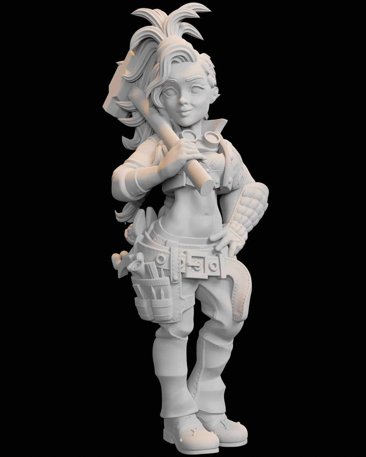 Female Blacksmith Miniature - 28mm / 32mm / 36mm / 75mm - Ethan Savage Studios - Unpainted Resin Printed Figure for TTRPGs and Board Games