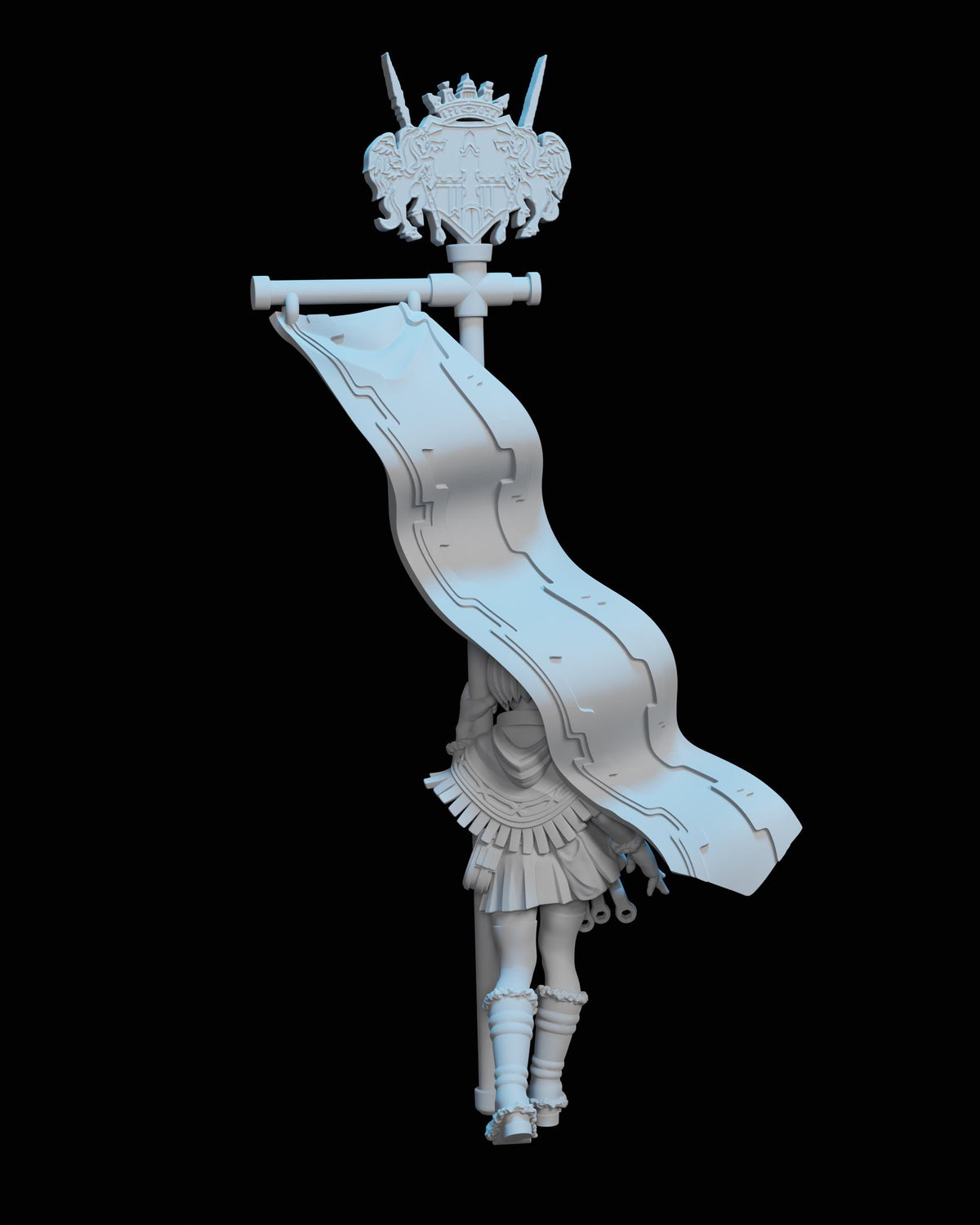Flagbearer Sara Miniature (2 Variations) - 28mm / 32mm / 36mm - Ethan Savage Studios - Resin Printed Figure for D&D, TTRPGs, and Board Games