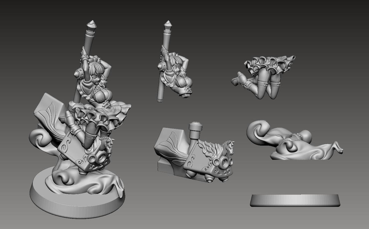 Shishido Fiona Miniature - 28mm / 32mm / 36mm / 75mm - LPOMC - Unpainted Resin Printed Figure for D&D, TTRPGs, and Board Games