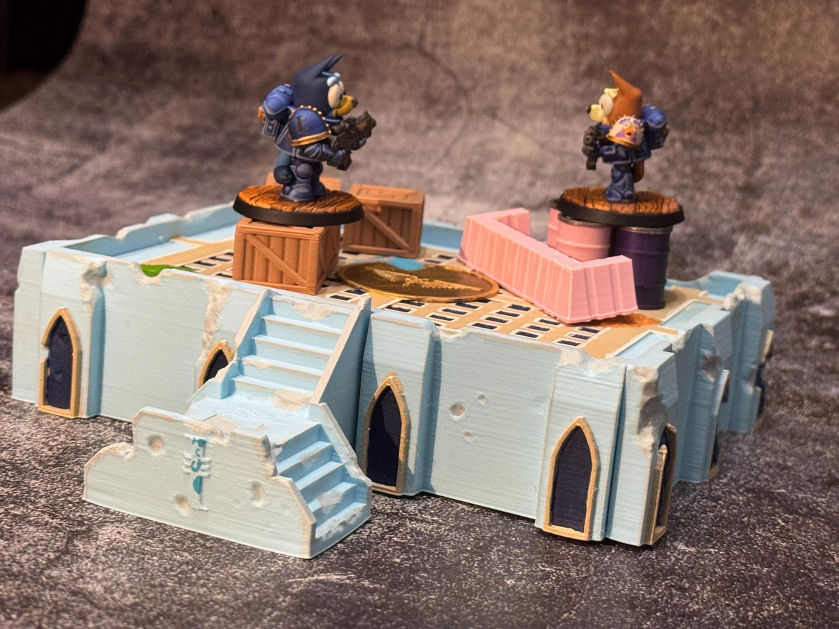 Dogs of the Empire Miniature Playset - 36mm Scale Grimdark Bluey Fanart Diorama - Hand Painted!